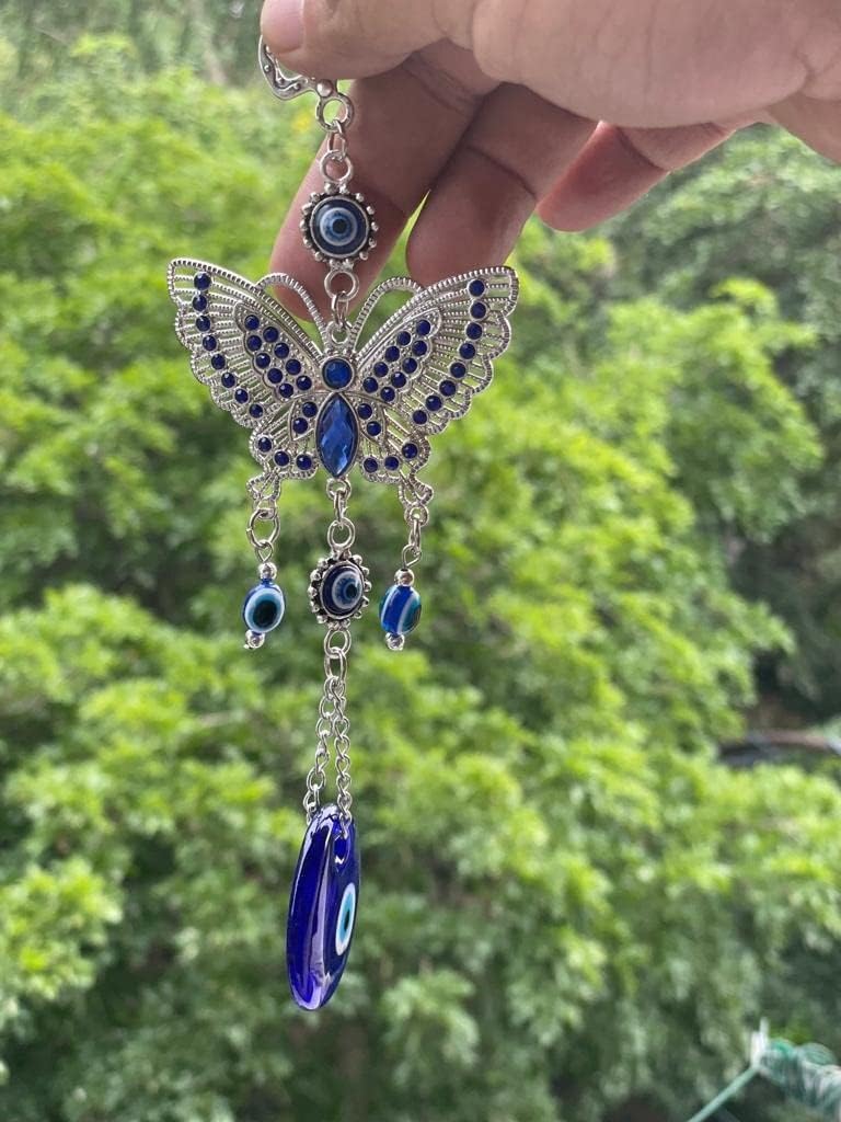 BLUE BEADS Turkish Feng Shui Vastu Blue Glass Evil Eye Hanging/Door Hanging Nazar Batu for Protection and Good Luck - Perfect for Gifting Home or Office (BUT01) - Image 4