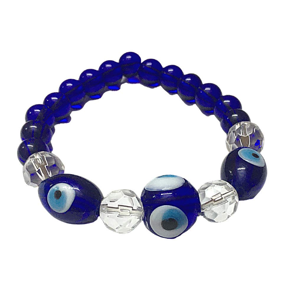 GJ Evil Eye Crystal Bracelet for Men, Women and Children, Blue Color - Image 2