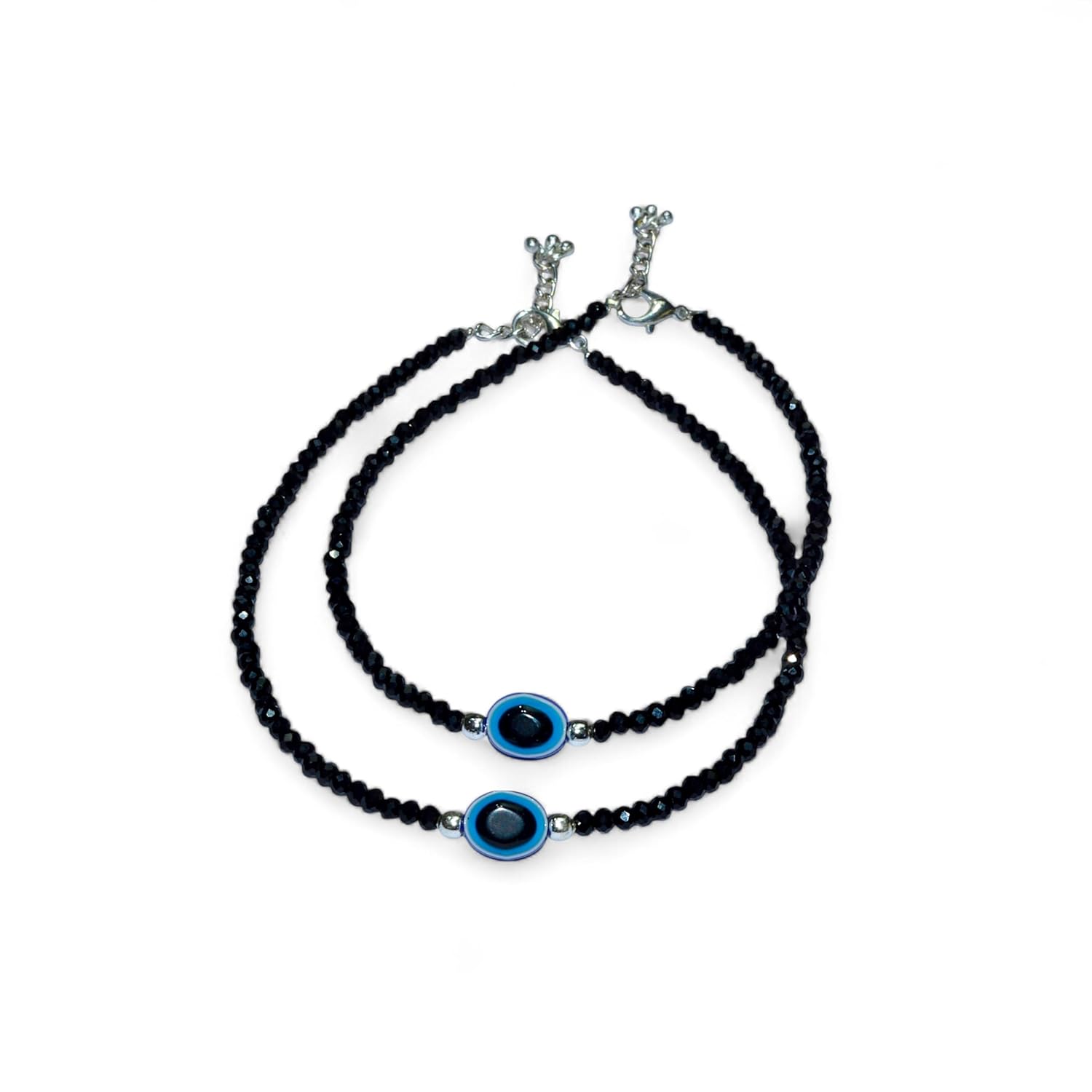 JEWELOPIA Evil Eye black bead single Line Anklets Payal for Women and Girls - Image 2