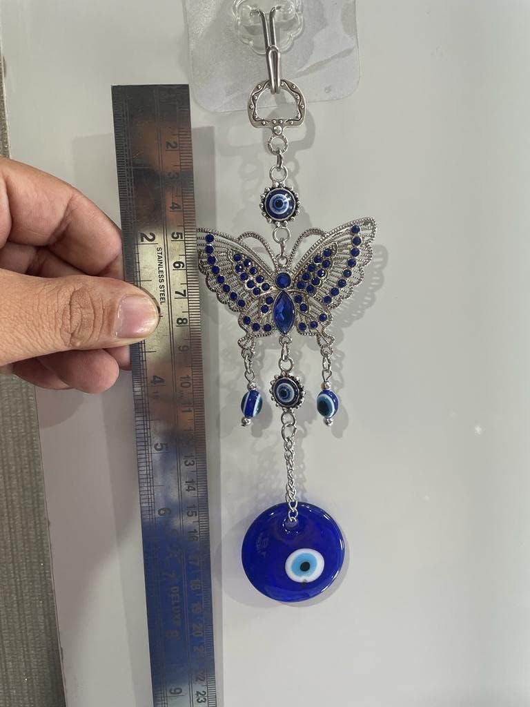 BLUE BEADS Turkish Feng Shui Vastu Blue Glass Evil Eye Hanging/Door Hanging Nazar Batu for Protection and Good Luck - Perfect for Gifting Home or Office (BUT01) - Image 5
