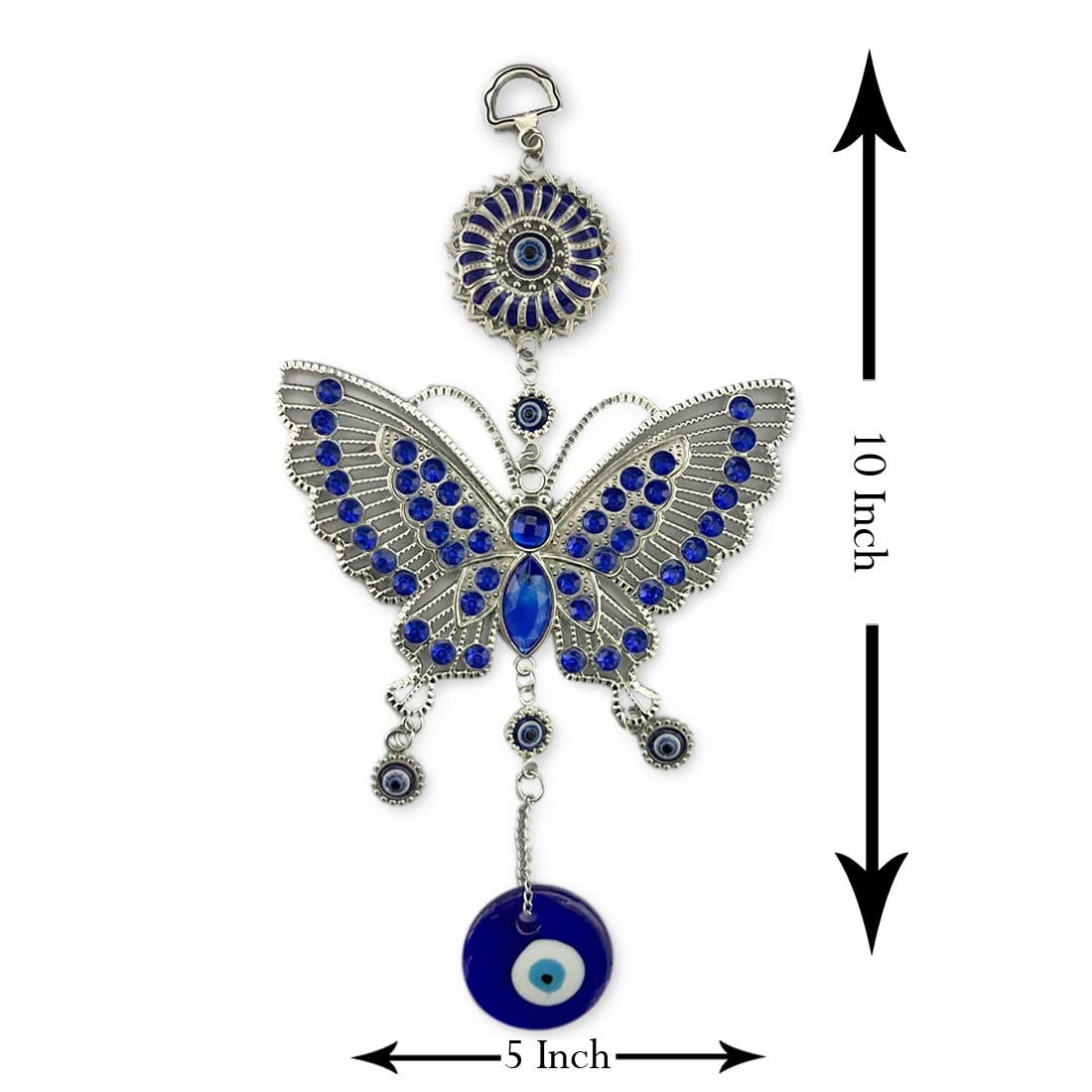 DT DECTONE Big Butterfly Evil Eye Hanging for Car, Home Entrance Door Decoration, Feng Shui Nazar Battu for Home Protection, Good Luck Charm and Prosperity at Office & Home - Image 4
