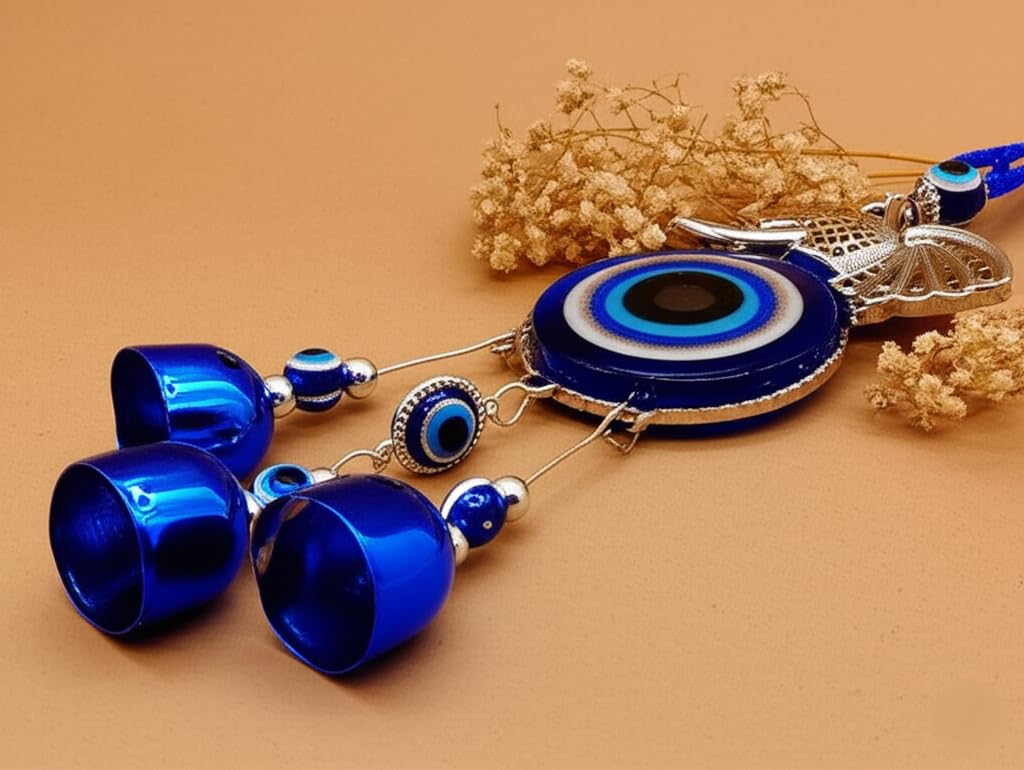 Snabs Evil Eye Car Mirror Hanging Accessories, Ganesha Evil Eye Wall Hanging Ornament, Elephant Nazar Battu Protection, Good Luck Charm and Prosperity, Set of 2 - Image 5