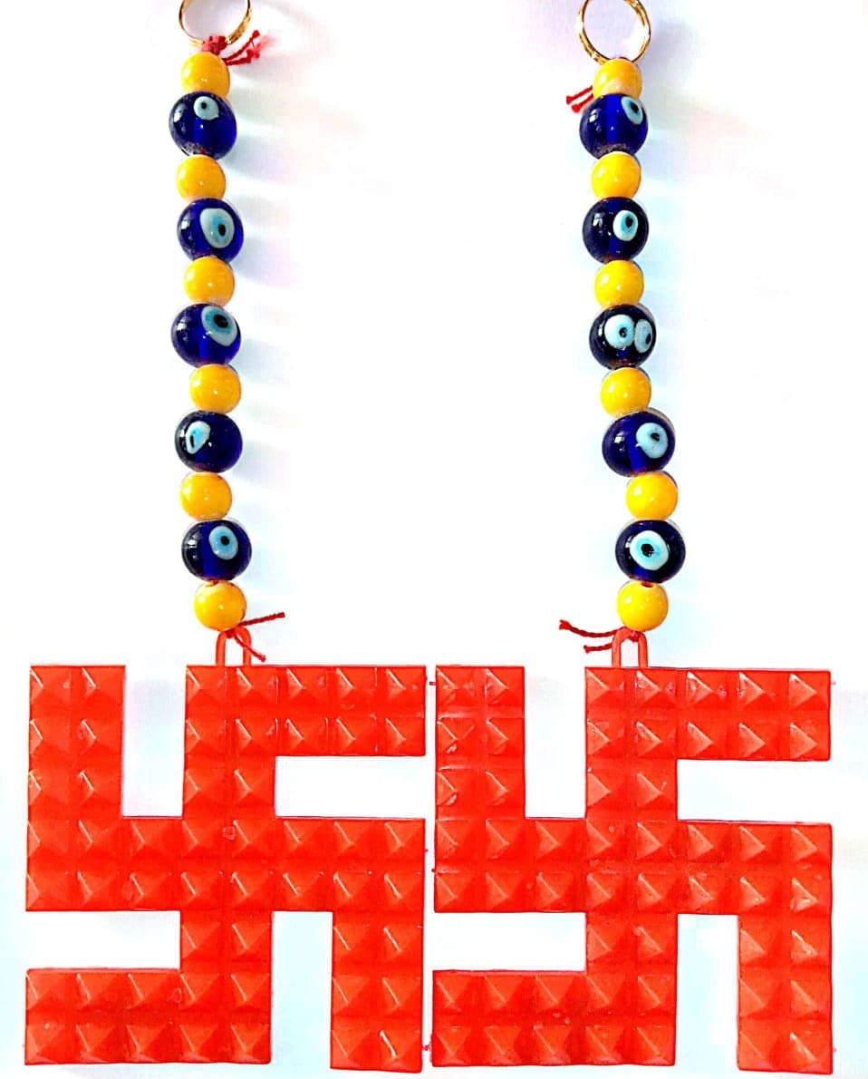 Shreenathji Evil Eye Swastik Pyramid Yantra Bell Hanging Feng Shui Vastu for Wealth Good Luck & Prosperity - Image 4
