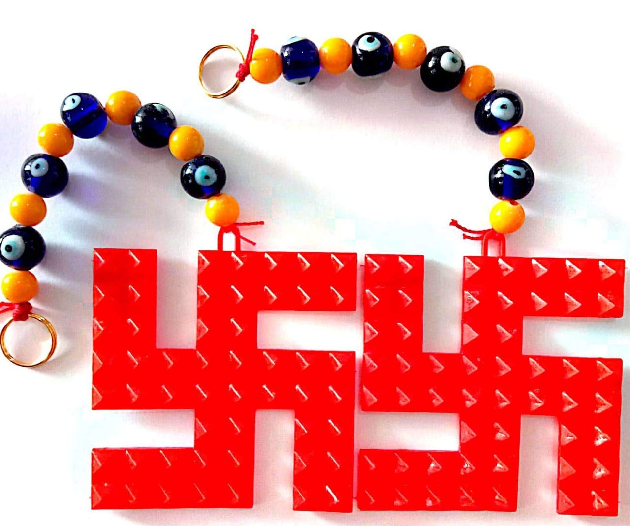 Shreenathji Evil Eye Swastik Pyramid Yantra Bell Hanging Feng Shui Vastu for Wealth Good Luck & Prosperity - Image 3