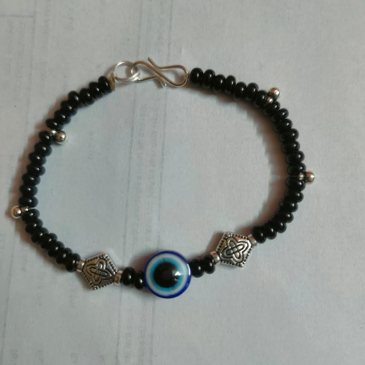 Evil Eye Baby Bracelet Set, Black Beads with Blue Nazariya, Gold and Silver Finish, Pack of 2 | 1 PAIR OF ANKLETS - Image 5