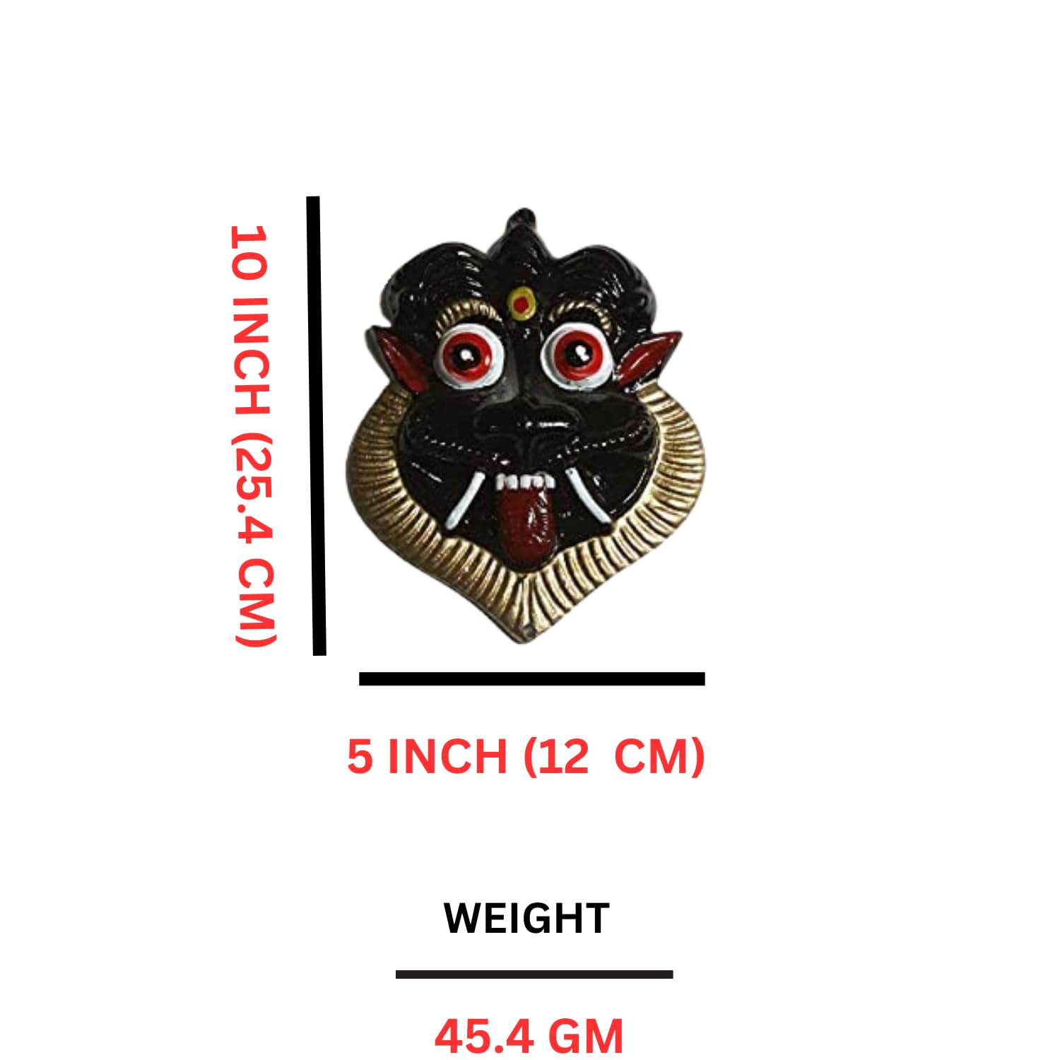 Salvus APP SOLUTIONS Metal Mahakal Face Mask Wall Hanging Nazar Battu, Evil Eye Protector, Suraksha Kawach for Home,Office & Shop (Black, Set of 2_10 cm) - Image 2