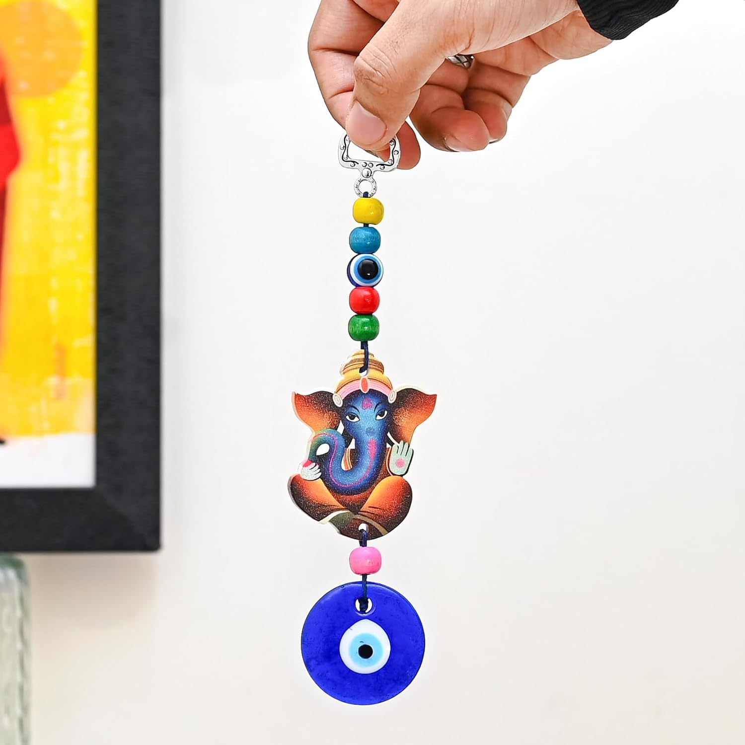 ZAICUS Evil Eye Ganesha Showpiece with Nazar Dosh Nivaran Yantra – Handcrafted Good Luck Charm for Home, Office, Car & Business | Decorative Amulet to Ward Off Negative Energy - Image 7