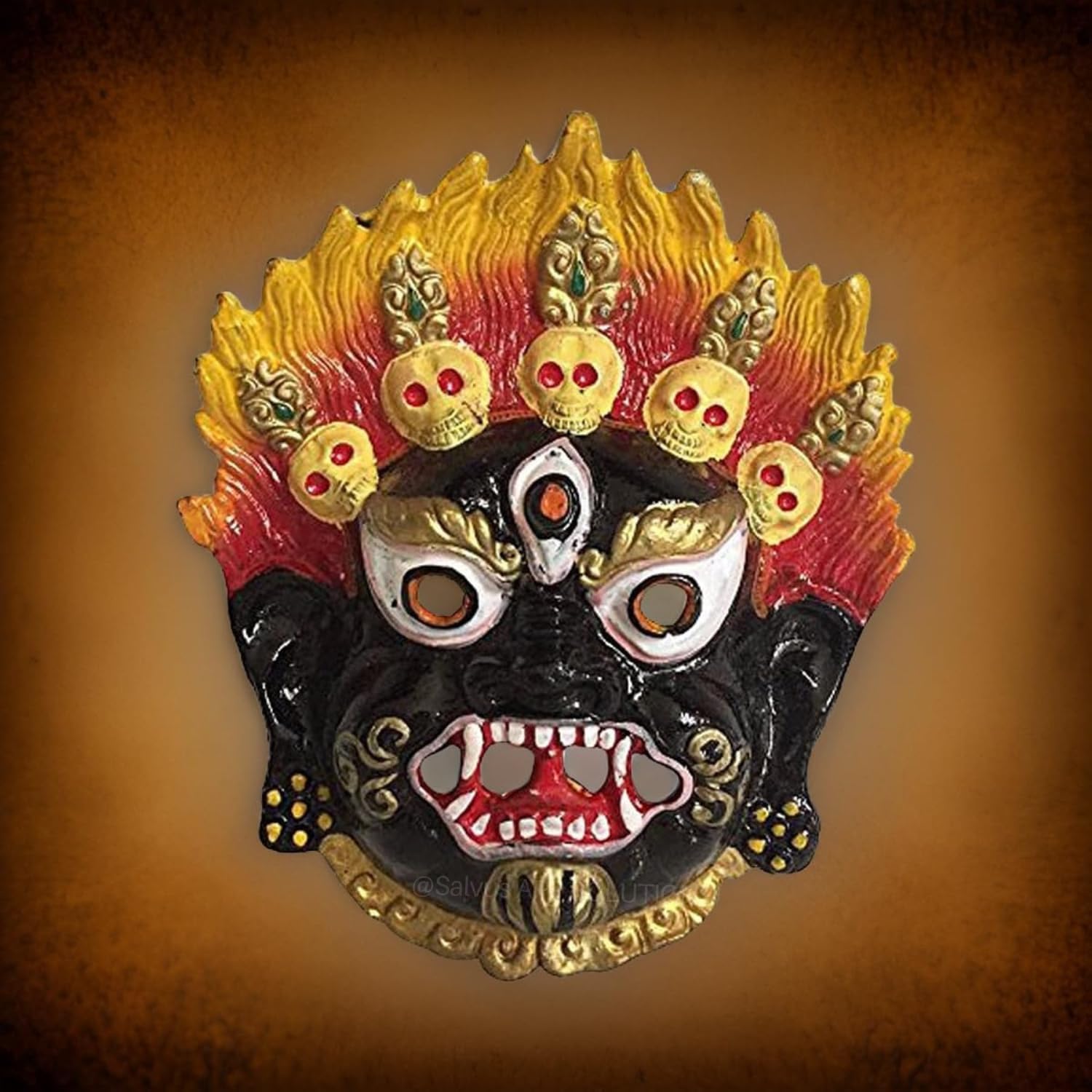 Salvus APP SOLUTIONS Black Metal Wall Hanging Nazar Battu, Evil Eye Protector Nazar Suraksha Kawach for House, Children, Home, Office Decorative Showpiece - 16 cm (Metal, Black) - Image 2