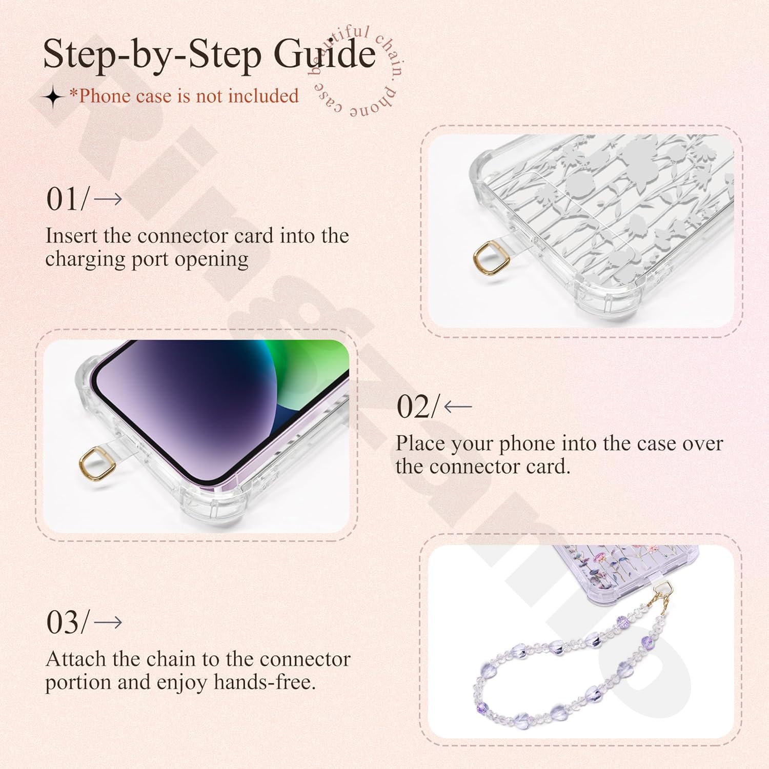 Ringzanio Cell Phone Strap With Crystal Bead and Heart Shape Design | Phone Charm | Phone Strap | Lanyard Strap Detachable Phone Wrist Strap, Hands-Free Keychain Phone Accessories for Women Girls - Image 8