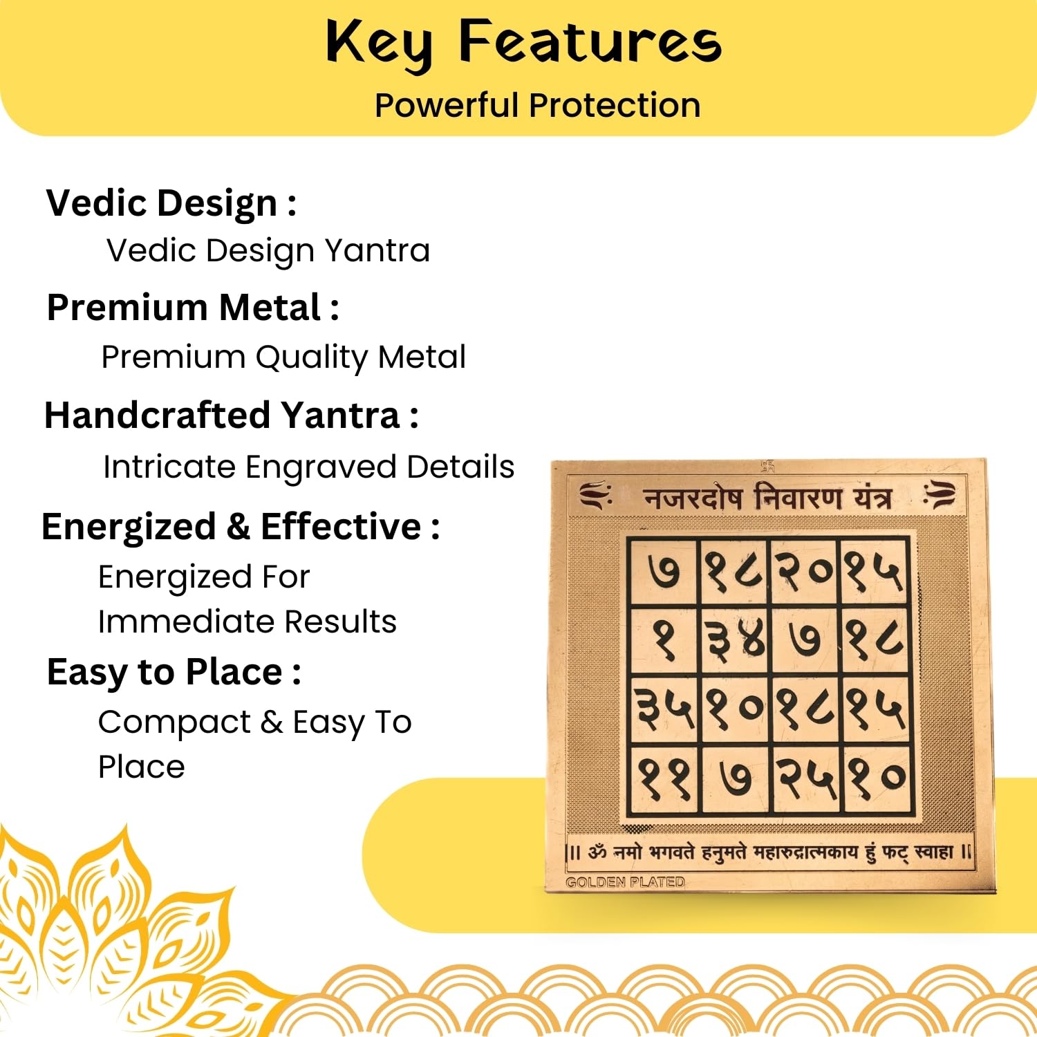 Plus Value Vastu Nazar Dosh Nivaran Yantra - Vastu Yantra for Protection from Evil Eye (Multi Colour, 3 x 3 Inches) - Image 5