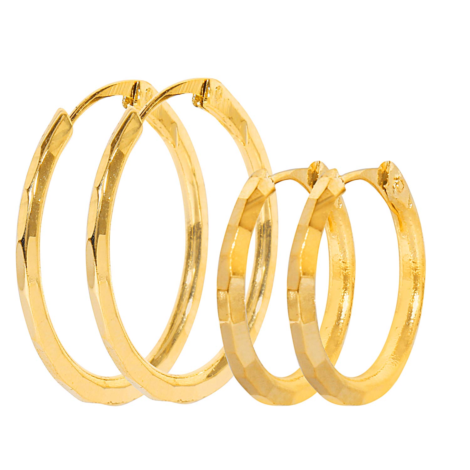 Shining Jewel - By Shivansh Women's Classic and Evergreen Designer Gold Hoop Earrings Combo (SJEC_35) - Pack of 2 - Image 3
