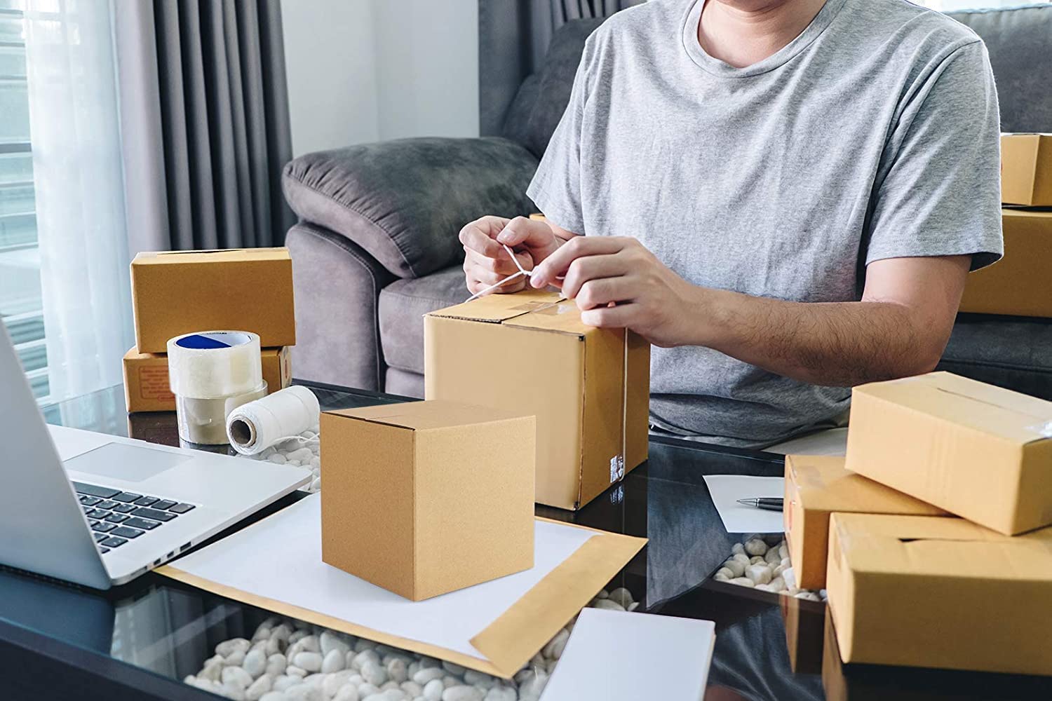 SecureShip 4 x 4 x 4 Corrugated Cardboard 3 Ply Box For Packing, Moving, Shipping, Gifting, Multi Propose Use (Pack of 10) - Image 4