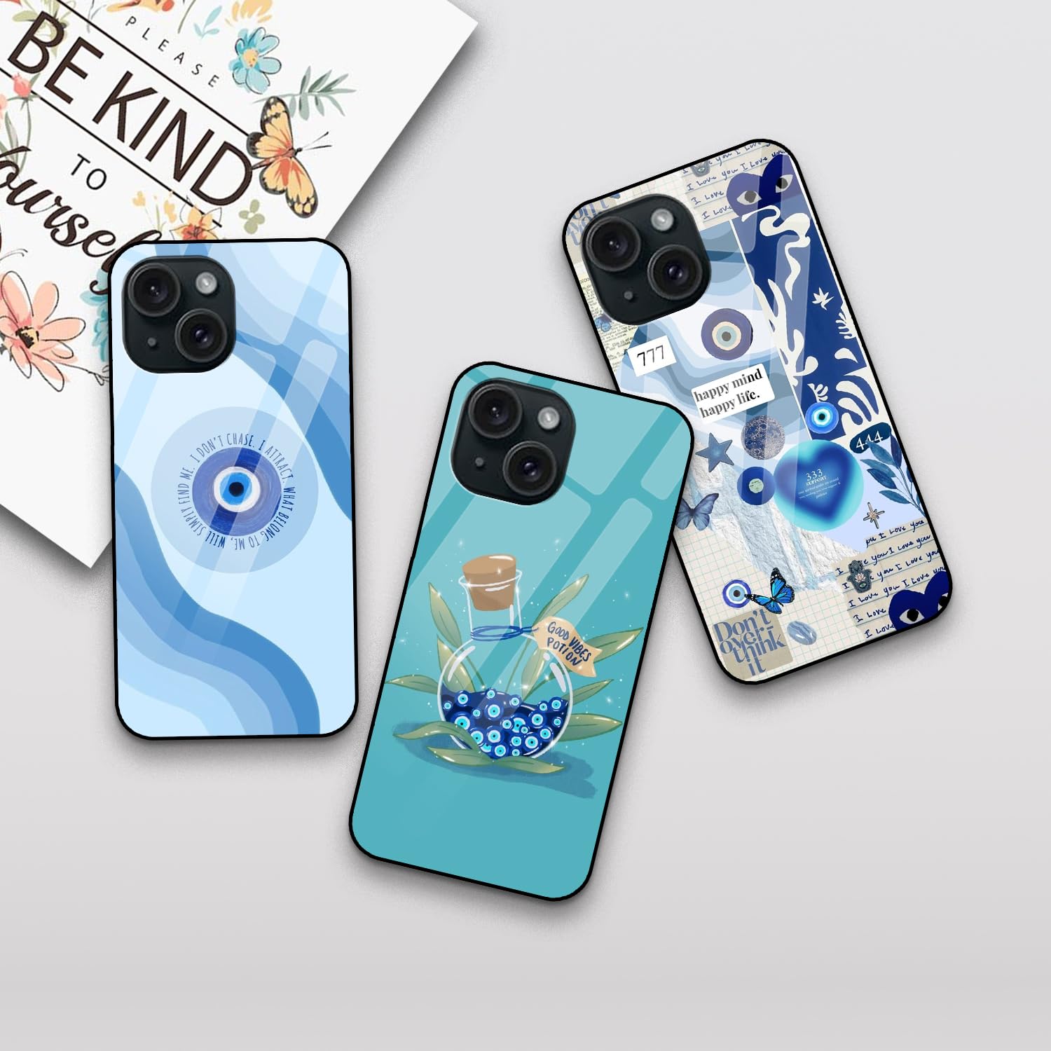 COLORflow Back Cover case Compatible with iPhone 15 | Evil Eye Charm Customized | Shockproof TPU Bumper with Camera Protection Back Cover Compatible with iPhone 15 - Image 5
