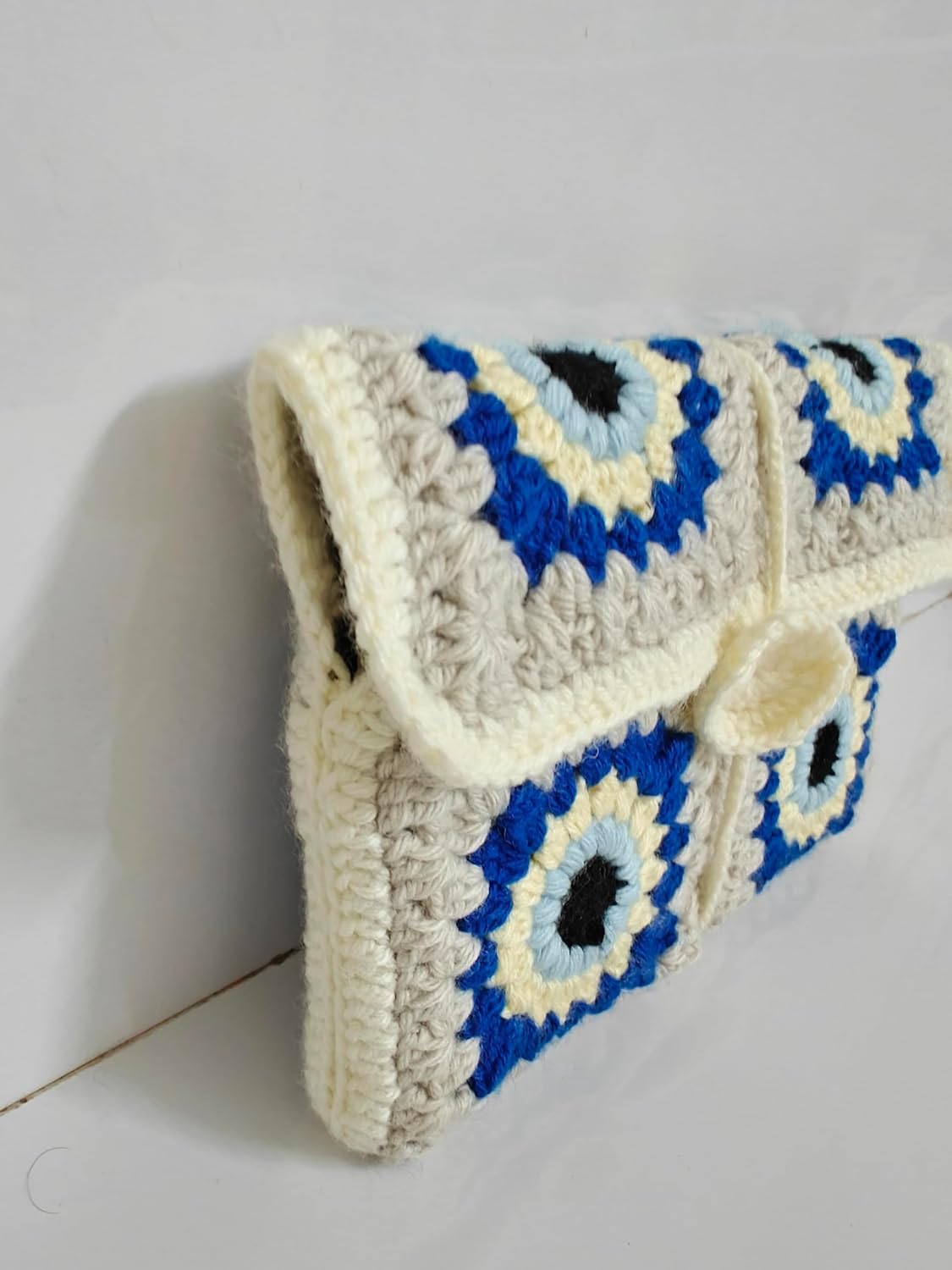 Knotsngifts Crochet Evil Eye Floral Book Sleeve - Image 7