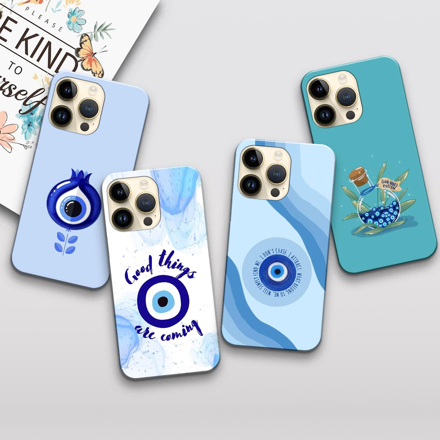 COLORflow Back Cover Compatible with iPhone 14 Pro Max | Evil Eye Charm Color Customized Back Cover Compatible with iPhone 14 Pro Max - Image 2