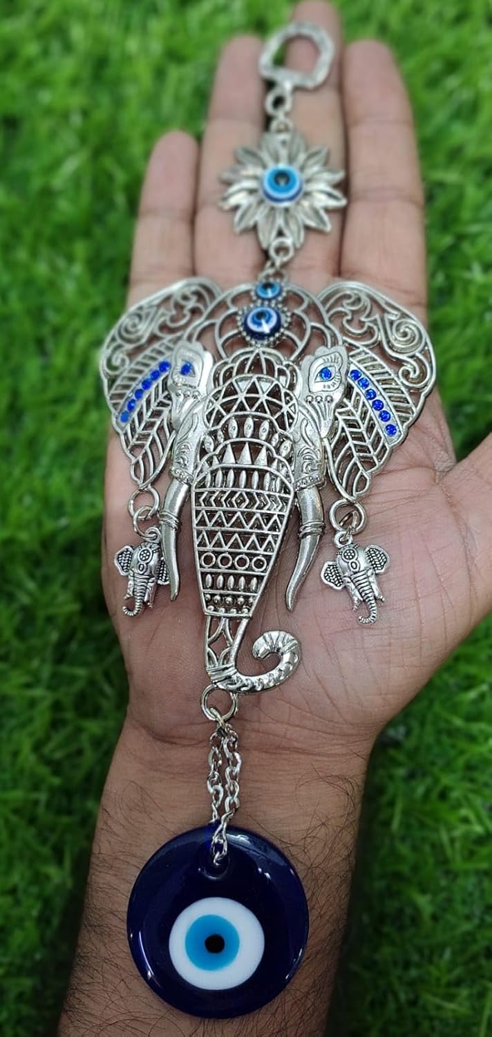 DT DECTONE Turkish Evil Eye Nazar Battu Hanging Protection And Blessing From Negative Energy Lucky Pendant Hanging Ornament Amulet For Car, Home & Office, Blue - Image 4
