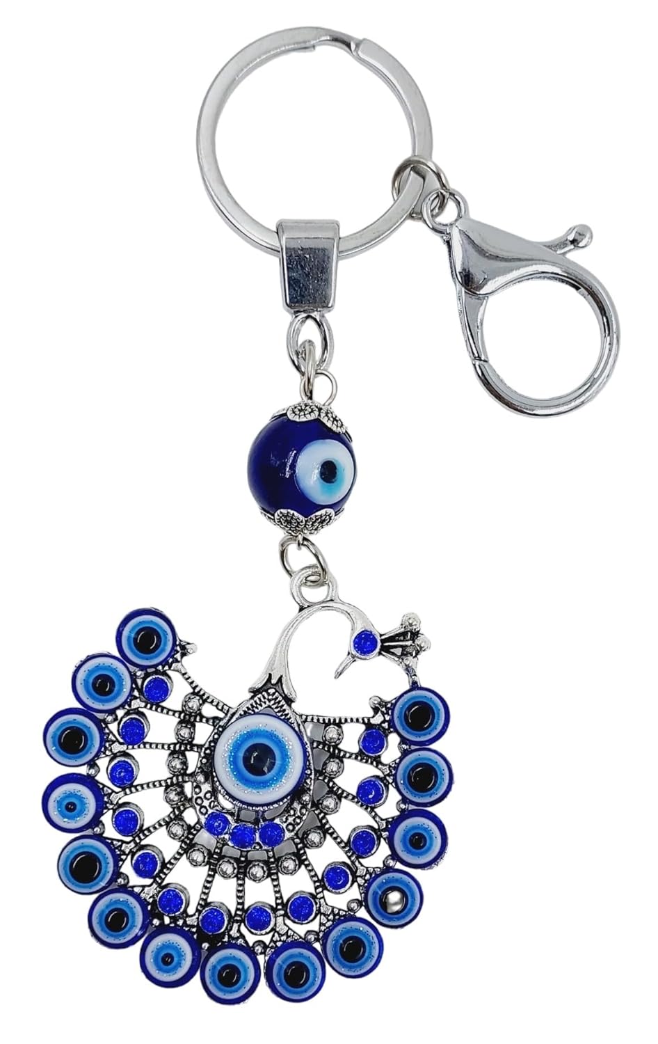 Snabs Peacock Keychain for Girls Women Purse, Wallet, College Bags, Handbags, Side Bags, Scooter/Bike Keys, Keychain with Metal Key Ring Anti-Rust - Image 2