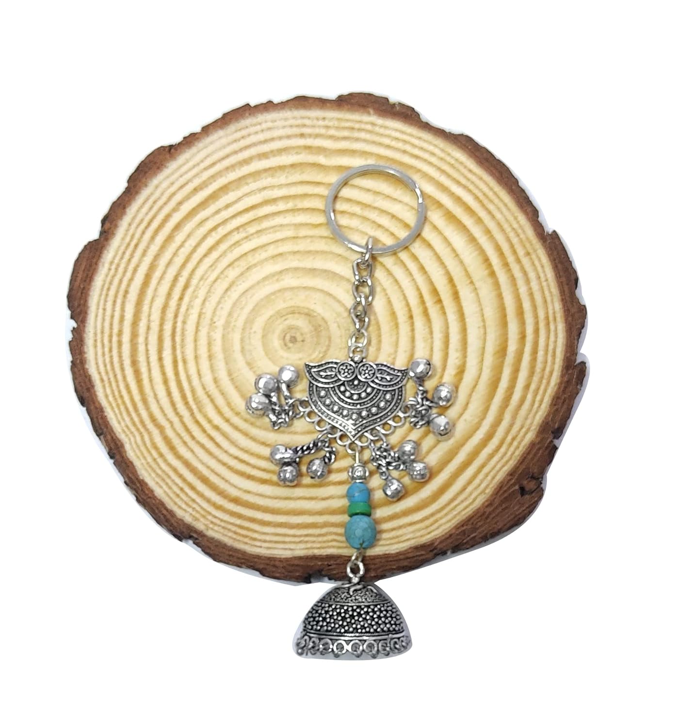 Heeva Creation Oxidised keychain & purse hanging with turquoise beads.Colour-Multi. - Image 2