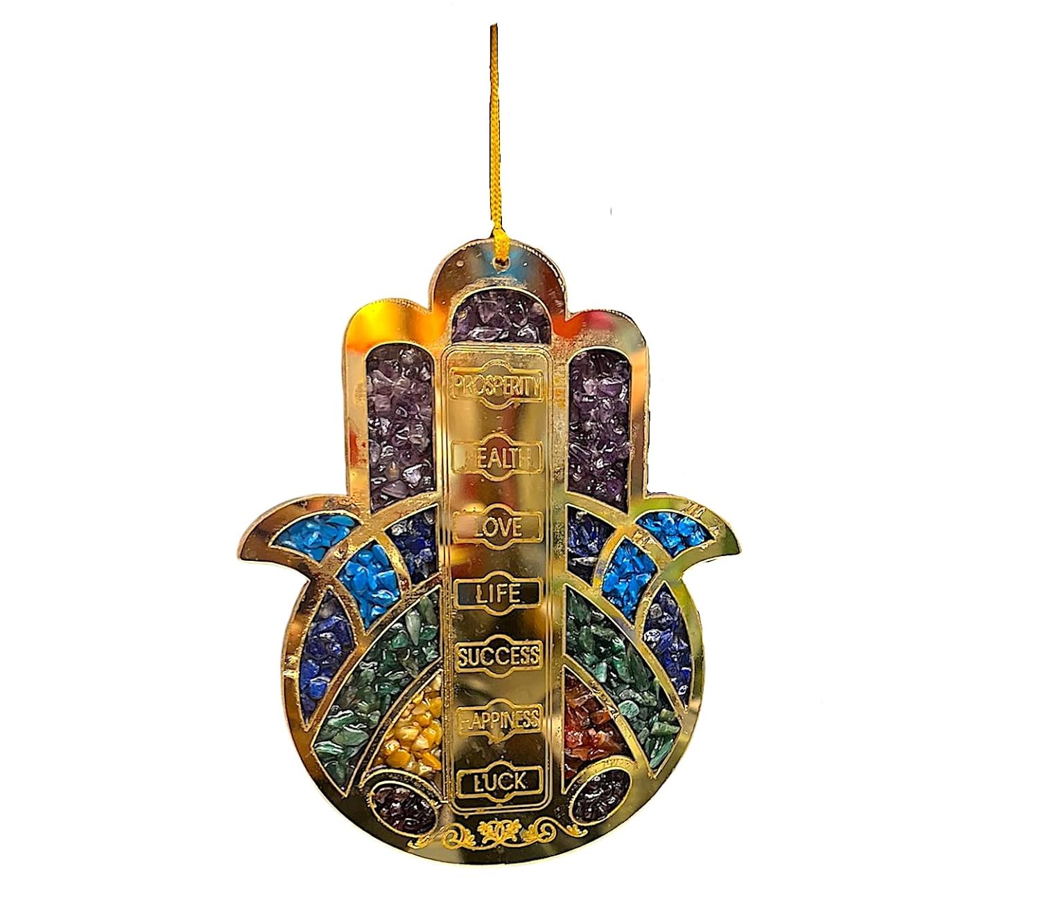 happiness hub Wooden Seven Chakra Hamsa Hand, Home Protection Charm, Decor, Charms, Turkish Nazar Decoration, Good Luck Charm, Wall Decor Amulet, Car Ornament - Image 7