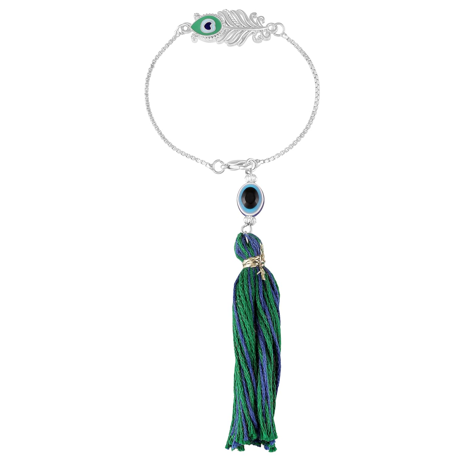 Mahi Crystals Syudded Lumba Rakhi for Bhabhi (PARAL1100712RPR) - Image 2