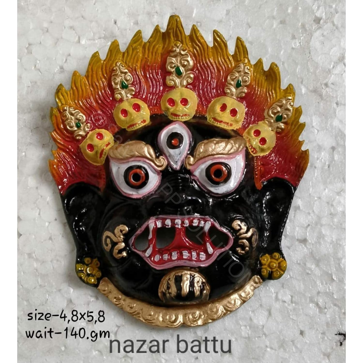Salvus APP SOLUTIONS Black Metal Wall Hanging Nazar Battu, Evil Eye Protector Nazar Suraksha Kawach for House, Children, Home, Office Decorative Showpiece - 16 cm (Metal, Black) - Image 9
