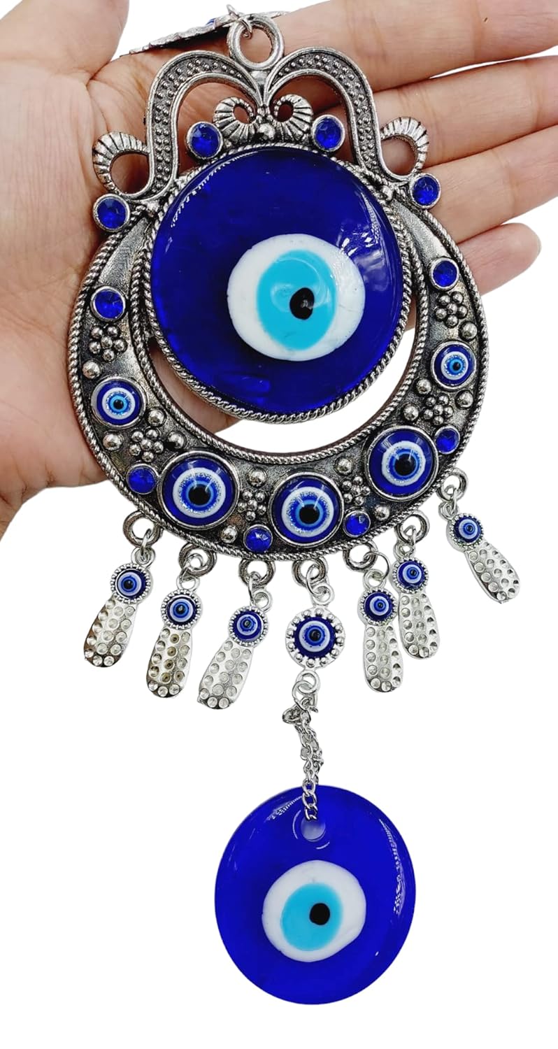 ARTISKRITI Evil Eye Hanging for Home Entrance Door Decoration, Nazar Battu for Home Protection, Good Luck Charm and Prosperity, Bi (Moon) - Image 3