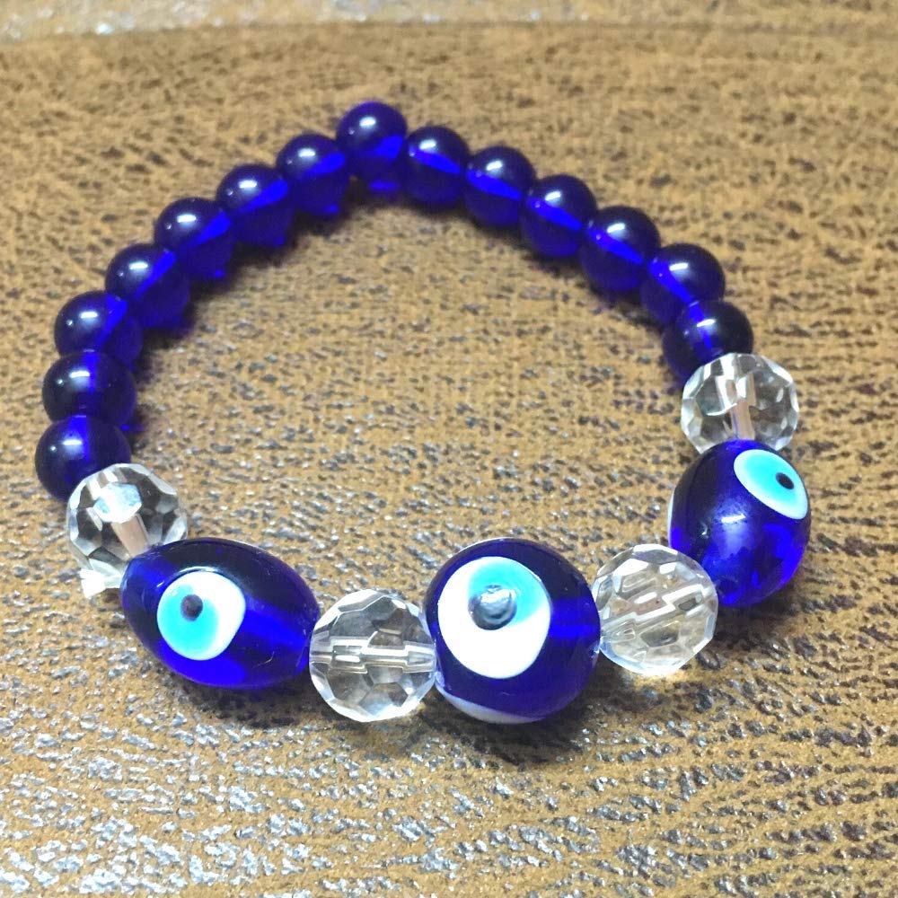 GJ Evil Eye Crystal Bracelet for Men, Women and Children, Blue Color - Image 3