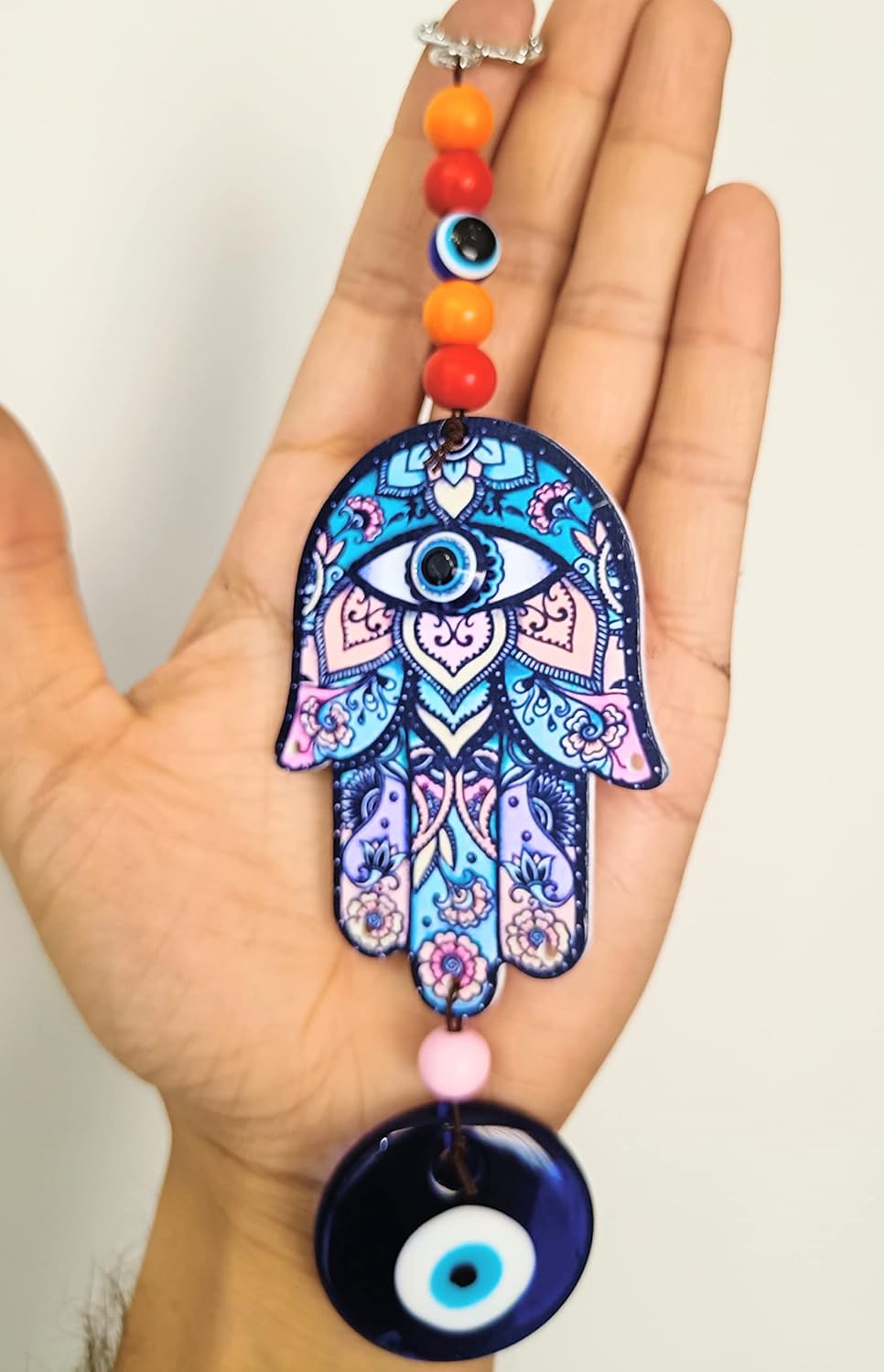 Ceramic Ws Hand Design Evil Eye Hanging For Home Or Office For Positive Energy | Bad Energy Protector | Give Protection Good Luck Positivity Prosperity | Home Decor (20X6 Cm),Blue - Image 5