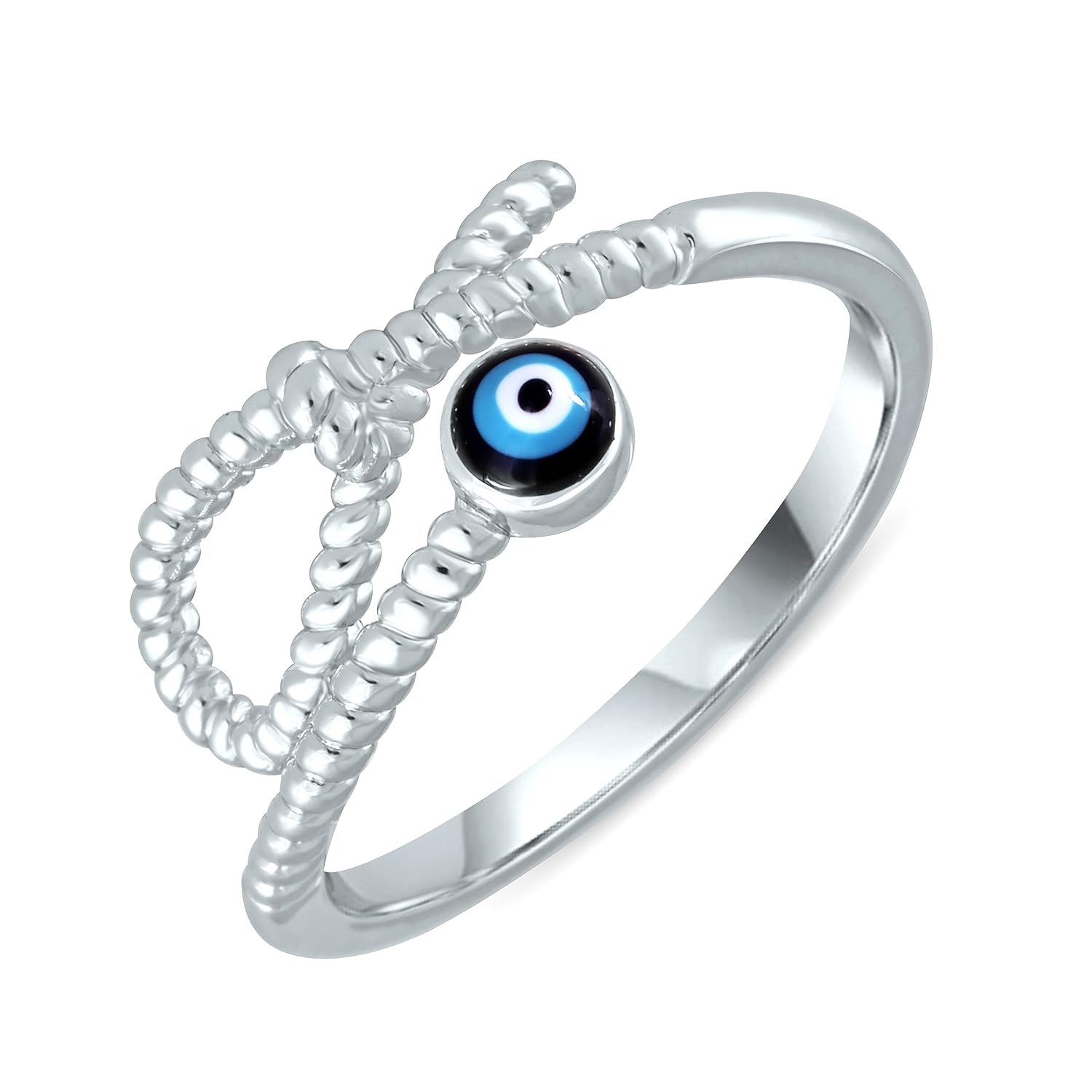 MEENAZ Rings for women girls girlfriend ladies wife sister Evil eye ring Silver ring Butterfly ring silver stylish engagement wedding Adjustable promise propose American diamond Finger Ring set ad 892 - Image 2