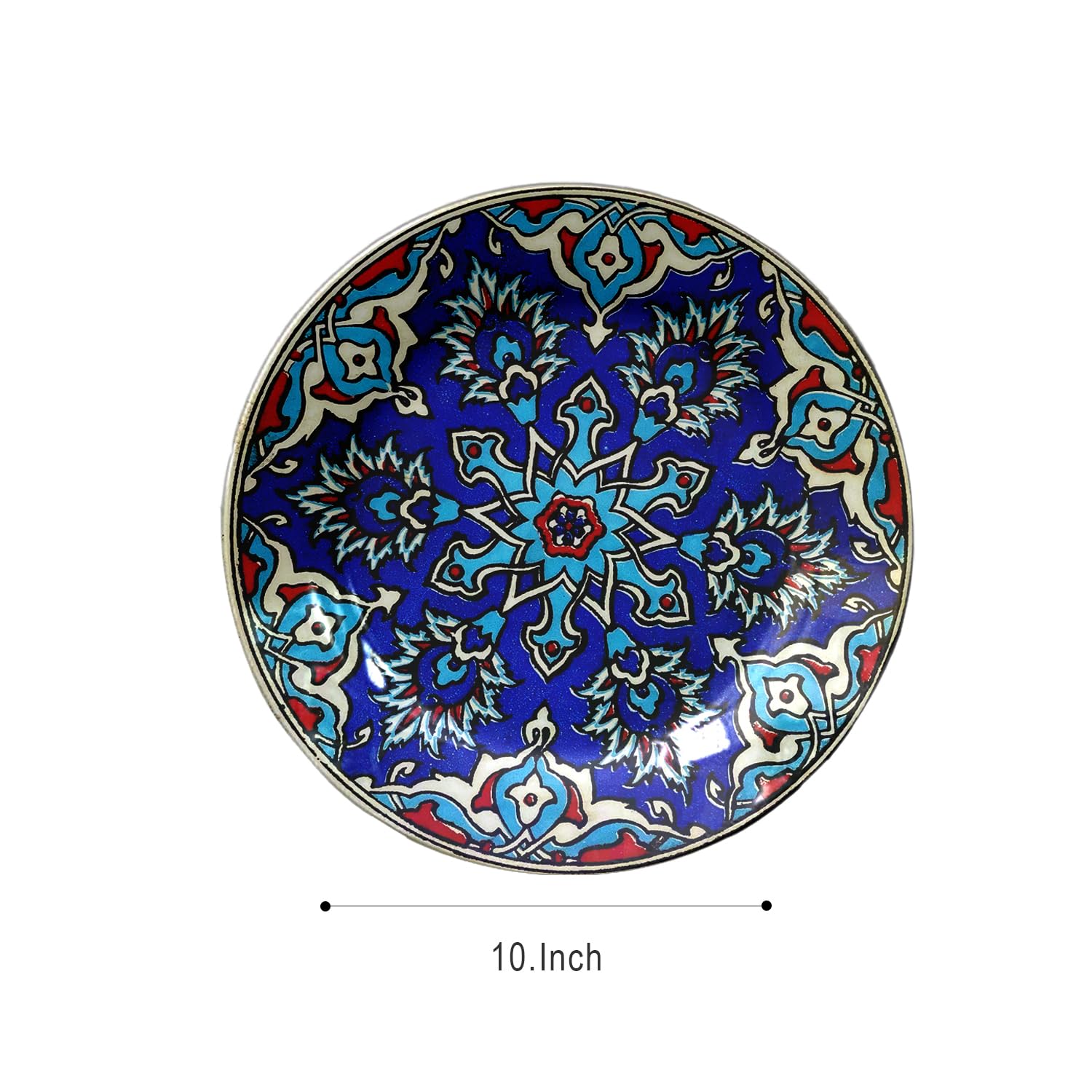 JIKRAA® Blue Turkish Ceramic Decorative Wall Plate | Wall Hanging | Decor for Living Room, Home, Office, Cafe, Restaurants and Hotel | Size-10 Inch - Image 5