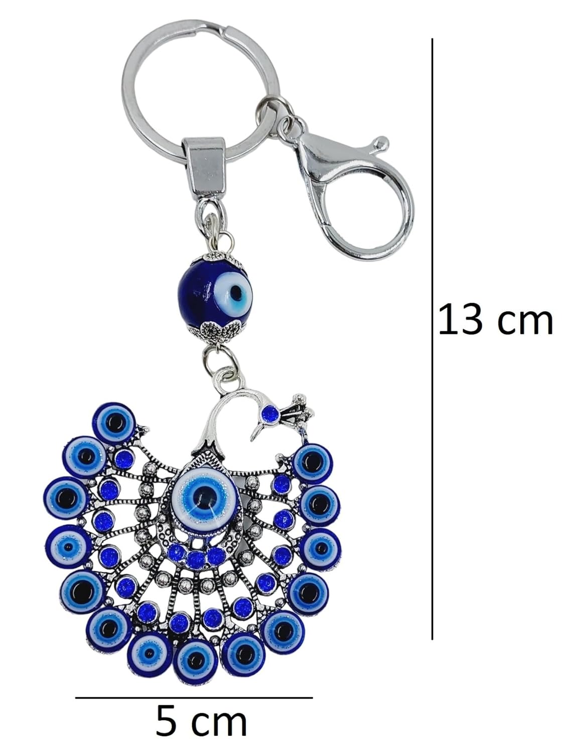 Snabs Peacock Keychain for Girls Women Purse, Wallet, College Bags, Handbags, Side Bags, Scooter/Bike Keys, Keychain with Metal Key Ring Anti-Rust - Image 3