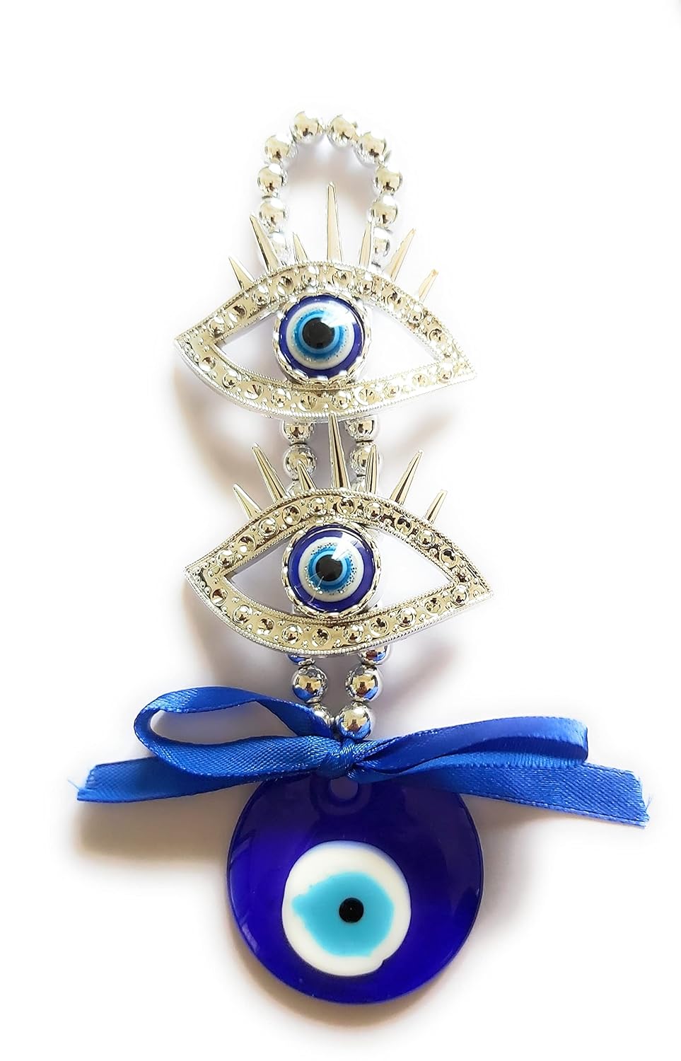 The Cube Mart Turkish Evil Eye Hanging for Home Protection, Prosperity, Charm & Luck, Evil Eye Charm for Home Entrance, Car, & Office, Evil Eye Wall Hanging, Blue (TCM- Double Eye) - Image 6