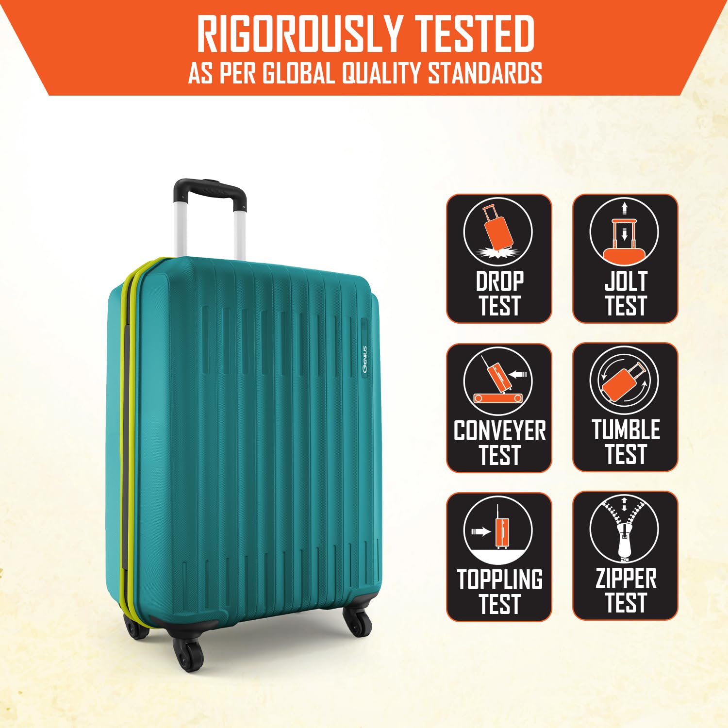 Safari Genius Alley 55cm Cabin Trolley Bag Hard Case Polypropylene, 4 Spinner Wheels, 360 Degree Wheeling Carry on Luggage, Travel Bag, Suitcase for Travel, Trolley Bags for Travel, Teal Green - Image 6