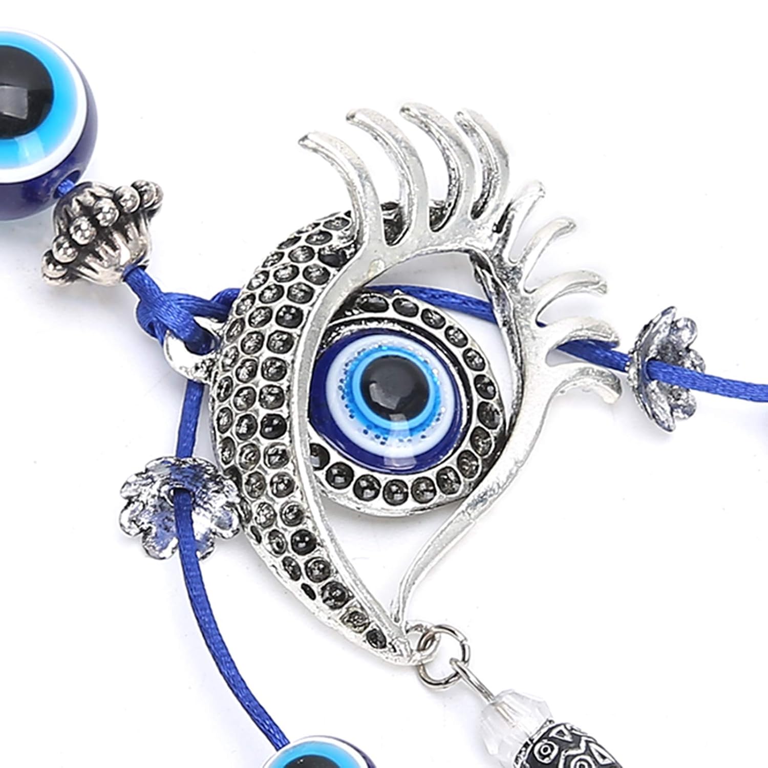 Turkish Evil Eye Keychain, Turkish Eye Shaped Keychain Pendant Turkish Blue Evil Eye Keychain Charms Pendants Fashionable Key Ring Blue Good Luck Key Holder Gift Car Hanging Decoration, Default, - Image 9