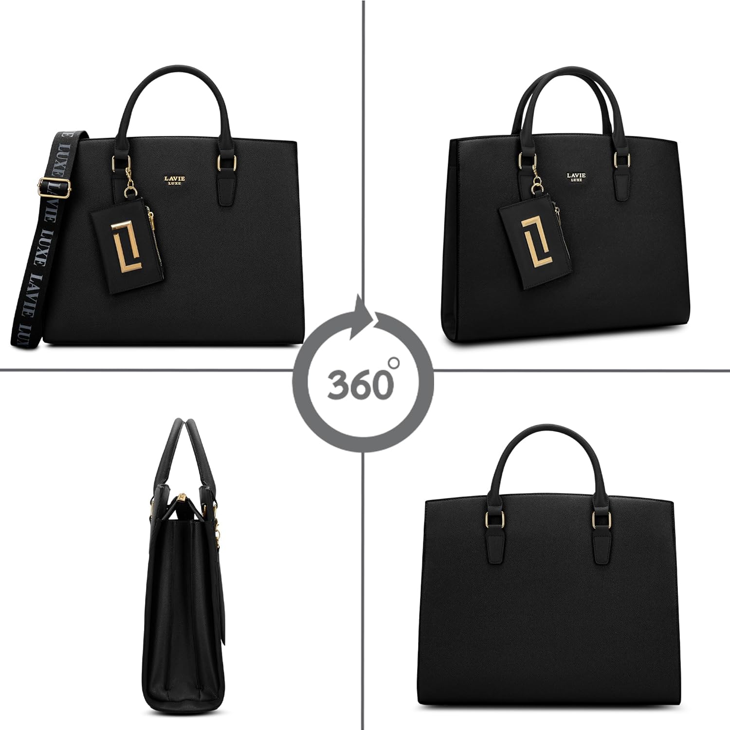 Lavie Luxe Duo Eliza Large Solid Tonal Satchel Laptop Bag for Women | Fits Upto 15 Inch Laptop | Laptop Handbag for Work | Ladies purse | Stylish Shoulder Bag | Ladies Gift - Image 7