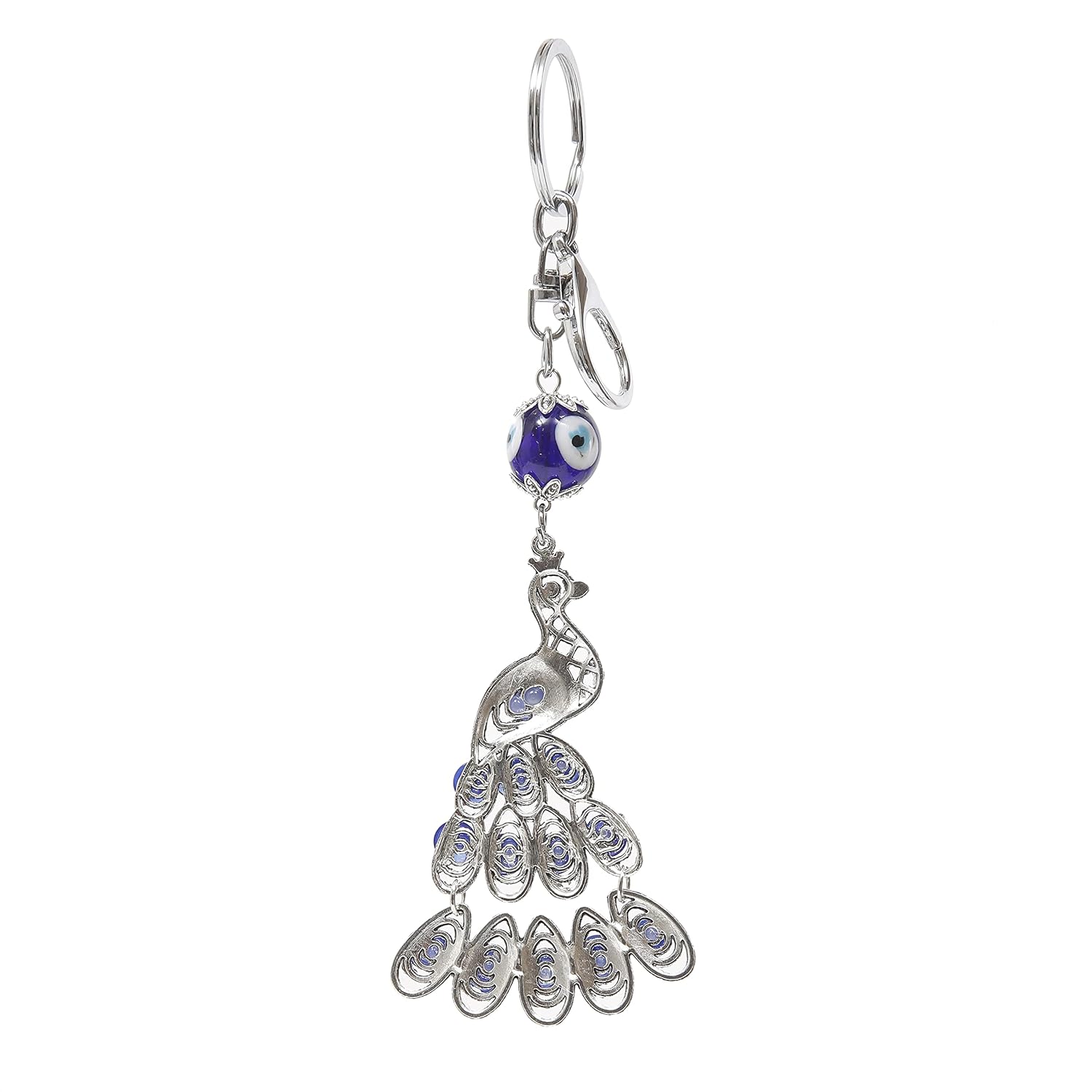 Ayoni Peacock Evil Eye Protection Good luck charm Metallic Keychain Keychain - Image 5