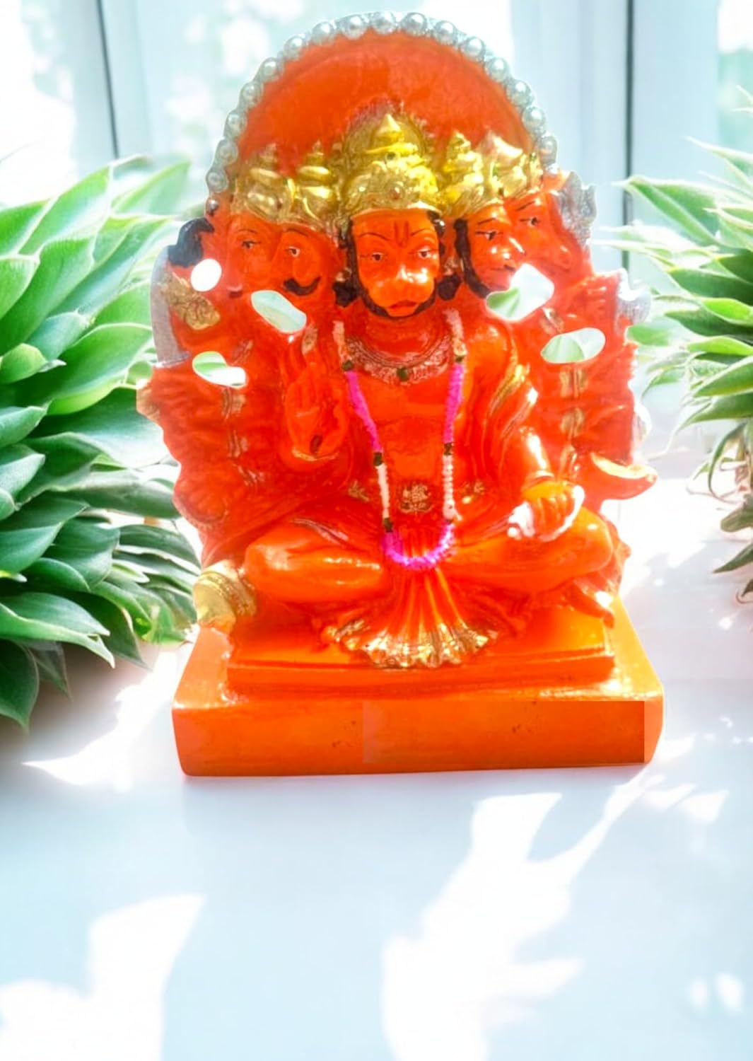 Best Looking Good Hanuman Ji Murti Panchmukhi Hanuman for Door Entrance Temple Home & Office Decor Living Room Decoration Gift for New House Warming ceramony bajarangbali Balaji Idol Evil Eye - Image 7