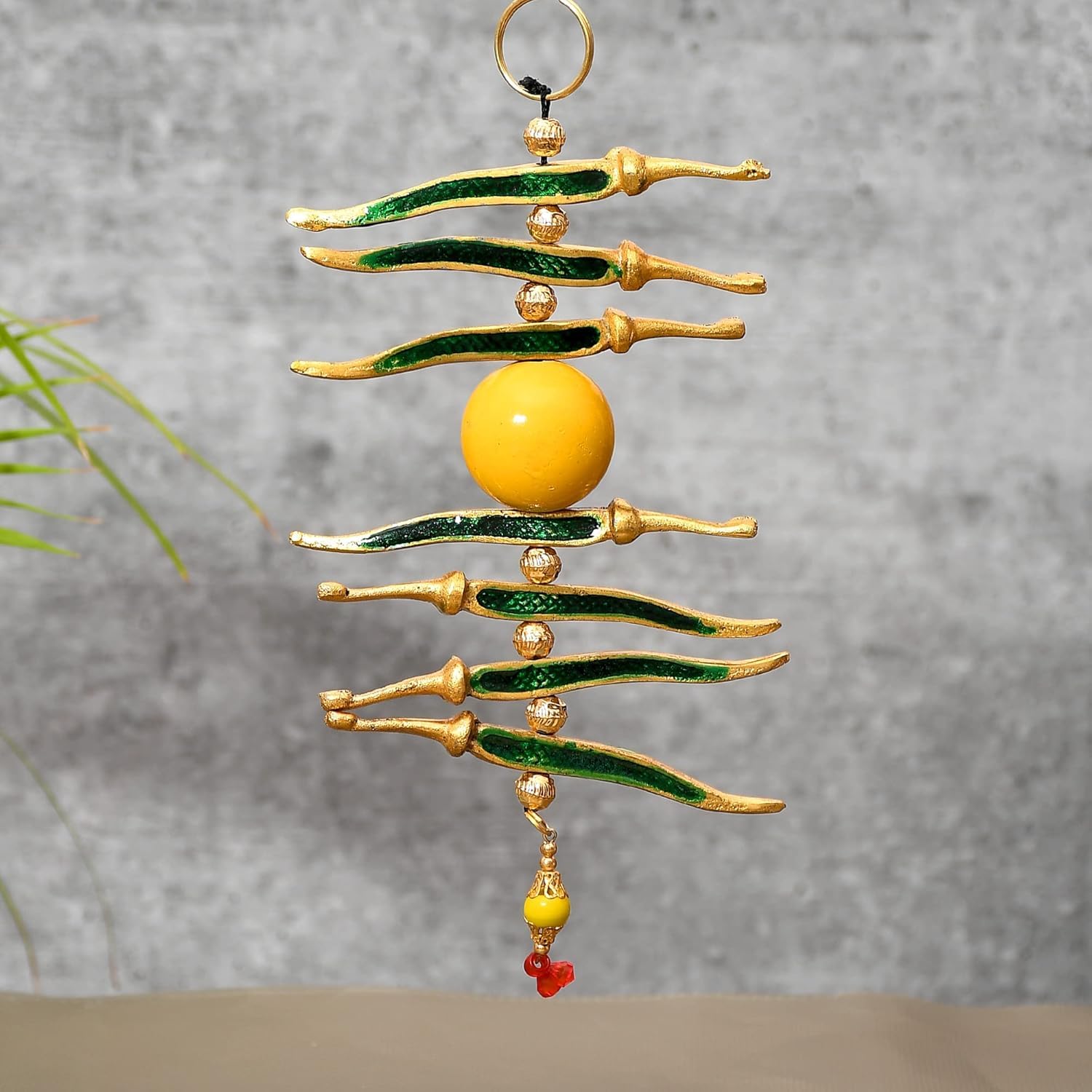 Pink Sky Metal Nimbu Mirchi Door Hanging Green Mirch Yellow Lemon for Outdoor | Vastu Feng Shui Buri Nazar Batoo Car, Shops Homes & Offices Good Luck Charm Protection from Negativity - Image 2