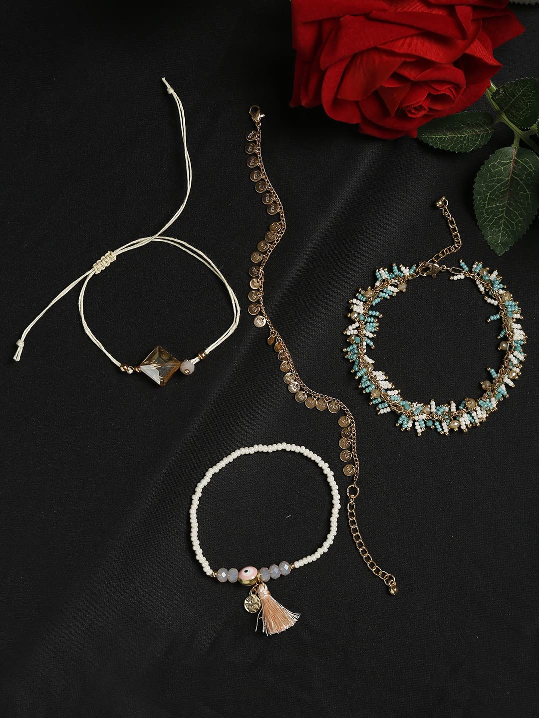 Madame evil eye seed bead drop handmade bracelet - Image 9