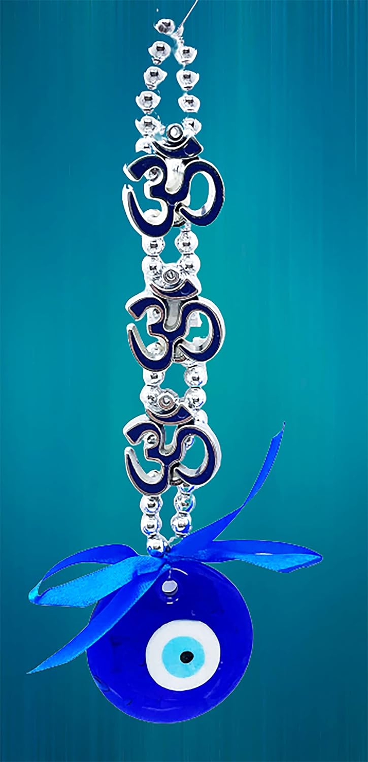 Natchcart Decorative Blue Set of 1 Three Om Turkish Evil Eye Hanging for Home Protection, Good Luck Charm and Prosperity, Interior Wall Hanging Showpiece (FS-2654 Evil Eye) - Image 8