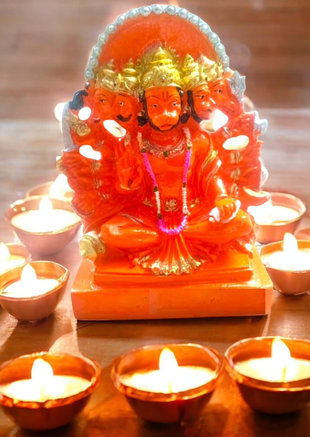 Best Looking Good Hanuman Ji Murti Panchmukhi Hanuman for Door Entrance Temple Home & Office Decor Living Room Decoration Gift for New House Warming ceramony bajarangbali Balaji Idol Evil Eye - Image 8