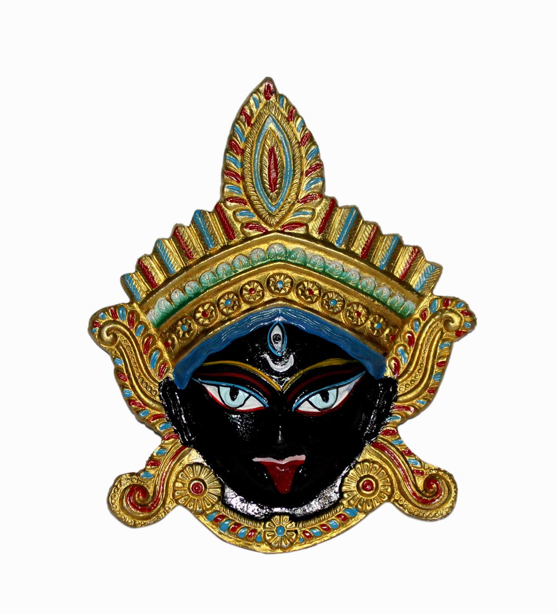 BANSIGOODS Religious Maa Kali Nazar Battu Standard Metal Wall Hanging Decorative Showpiece for Home (18 cm, Multicolour) - Image 2