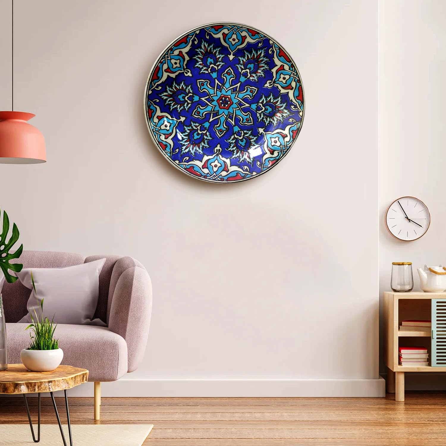 JIKRAA® Blue Turkish Ceramic Decorative Wall Plate | Wall Hanging | Decor for Living Room, Home, Office, Cafe, Restaurants and Hotel | Size-10 Inch - Image 2