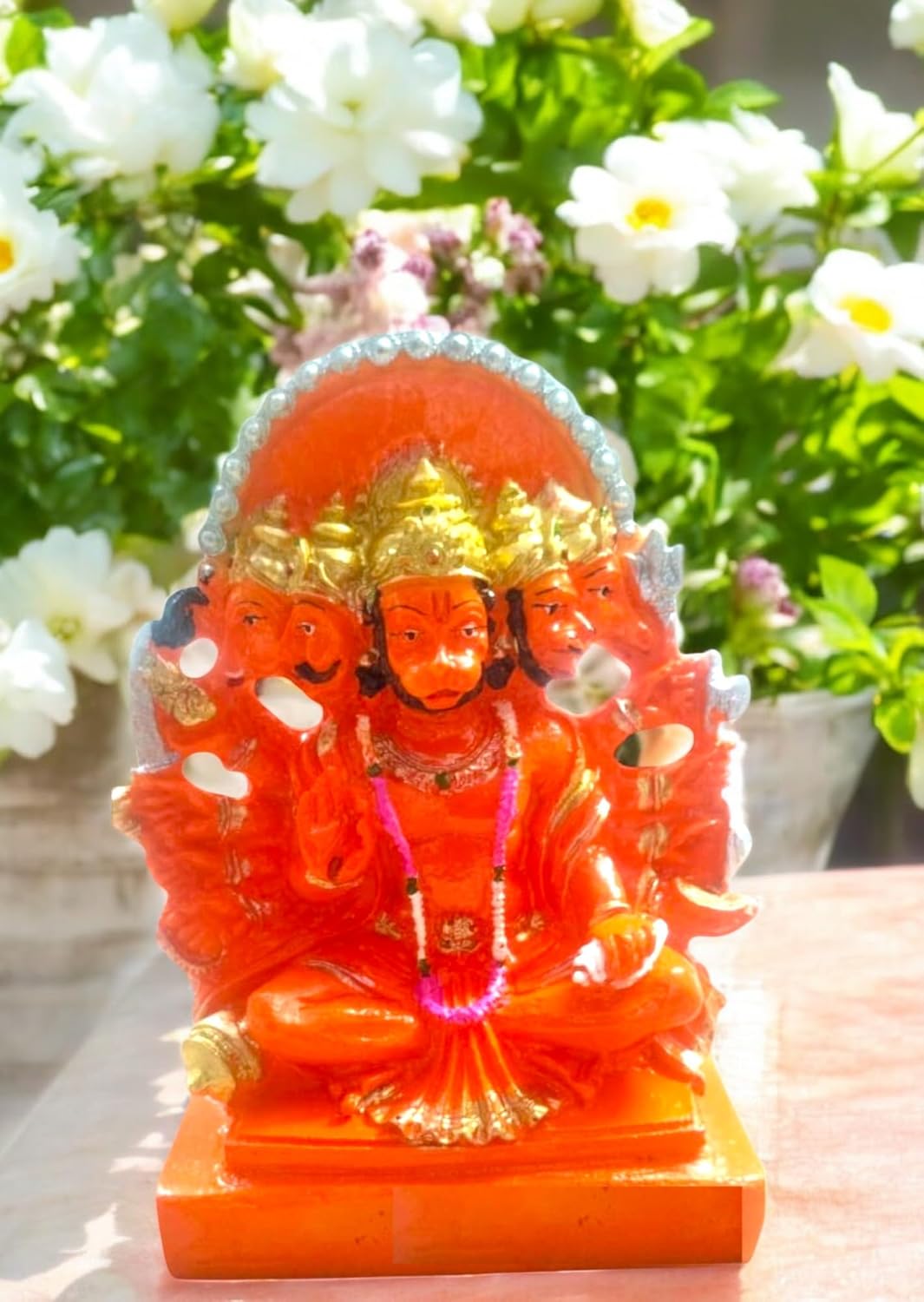 Best Looking Good Hanuman Ji Murti Panchmukhi Hanuman for Door Entrance Temple Home & Office Decor Living Room Decoration Gift for New House Warming ceramony bajarangbali Balaji Idol Evil Eye - Image 2
