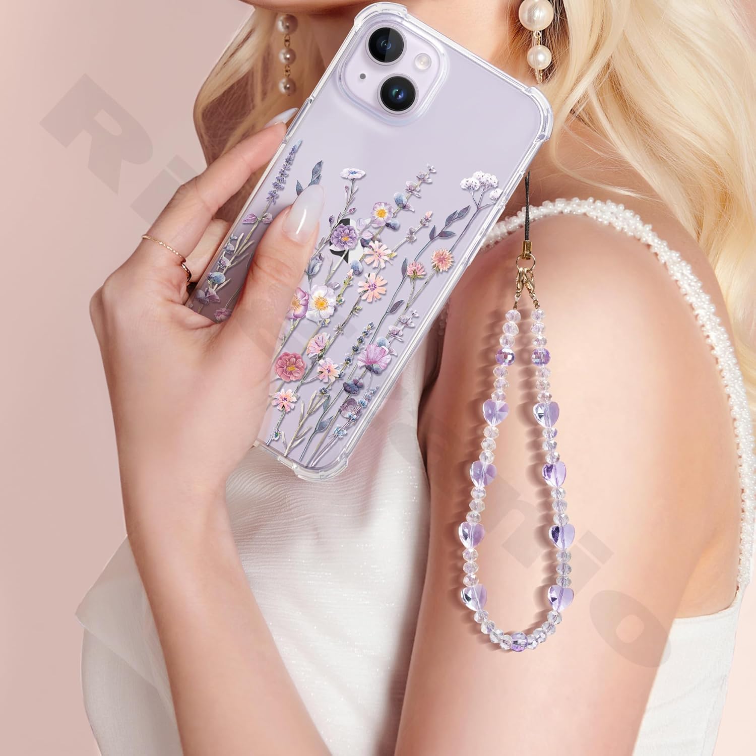 Ringzanio Cell Phone Strap With Crystal Bead and Heart Shape Design | Phone Charm | Phone Strap | Lanyard Strap Detachable Phone Wrist Strap, Hands-Free Keychain Phone Accessories for Women Girls - Image 6