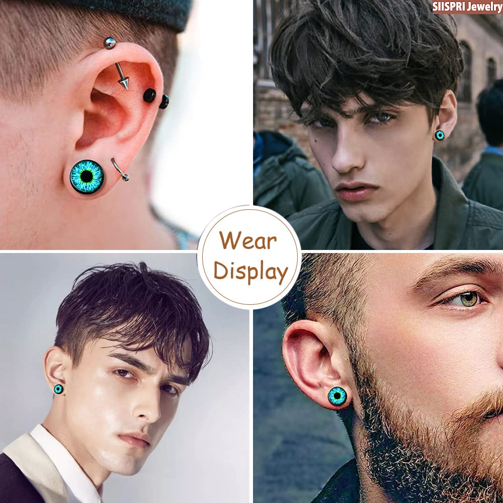 SIISPRI 316L Surgical Stainless Steel Evil Eye Earrings Round Circle Button Stud Post Earrings 10MM - Image 7