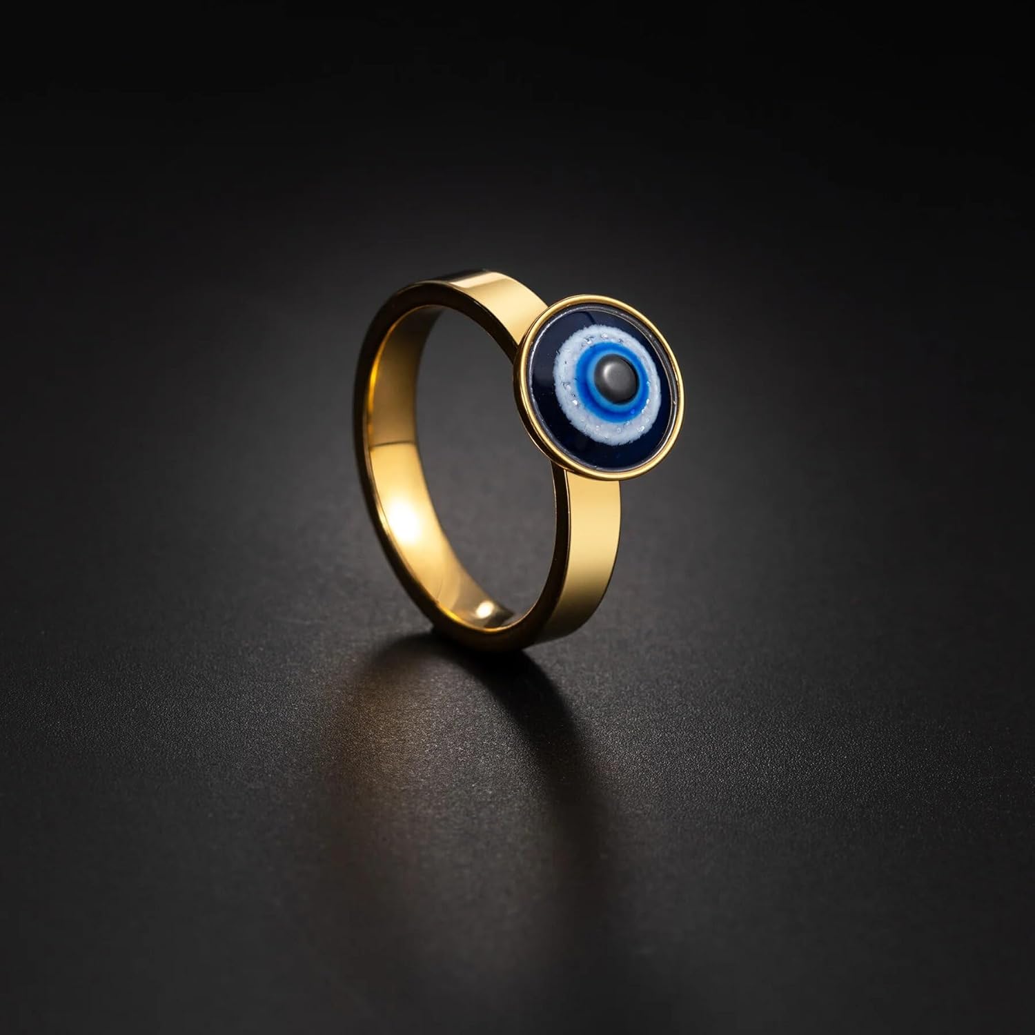 El Regalo 1 PC Evil Eye Titanium Steel Finger Ring- Anti Tarnish/Waterproof Stainless Steel Evil Eye Ring for Men, Women, Girls, Boys - Image 4