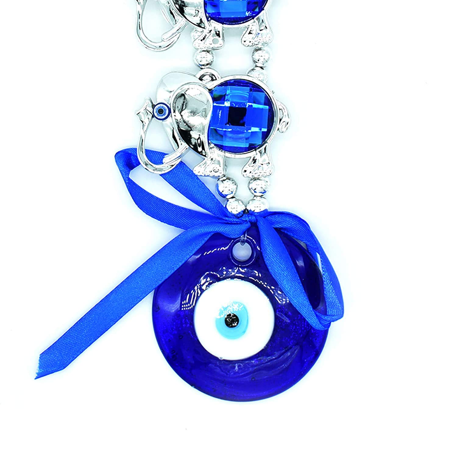Dalvkot Three Elephant Evil Eye Nazar Suraksha Wall and Car Hanging for Good Luck Prosperity & Success - Image 3