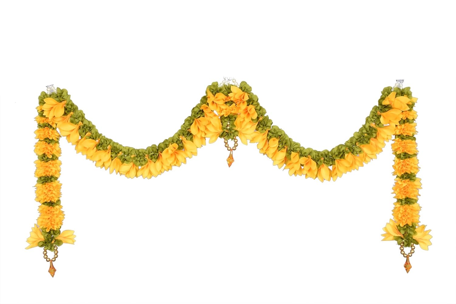 Daedal Crafters- Champa Door Set(Golden Yellow) DC129 Doorway Flower toran - Image 2