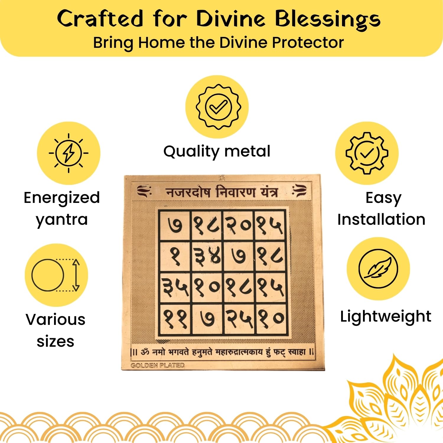 Plus Value Vastu Nazar Dosh Nivaran Yantra - Vastu Yantra for Protection from Evil Eye (Multi Colour, 3 x 3 Inches) - Image 4